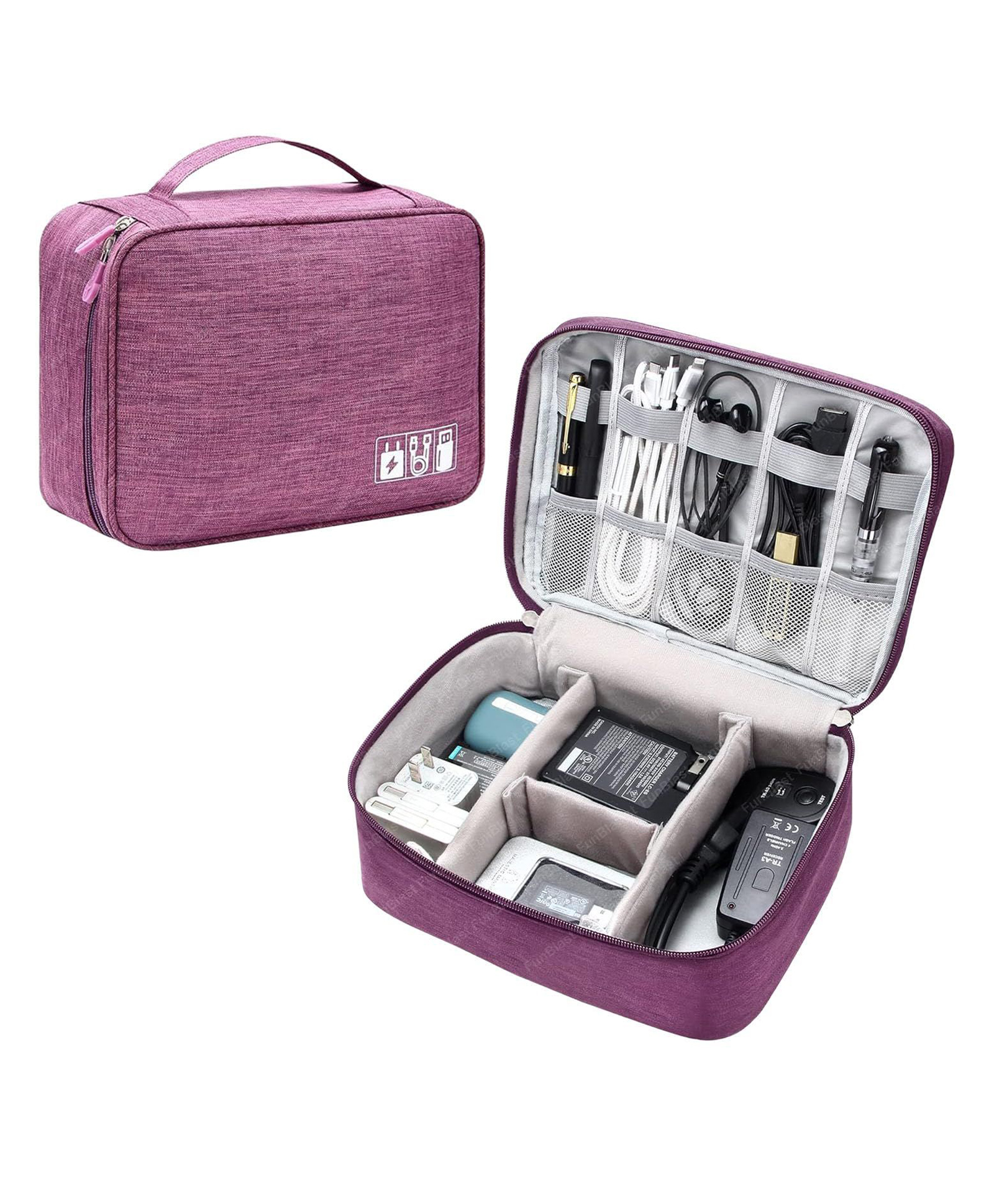 FunBlast Multipurpose Travel Organizer Bag for Electronic Accessories Purple-image-29