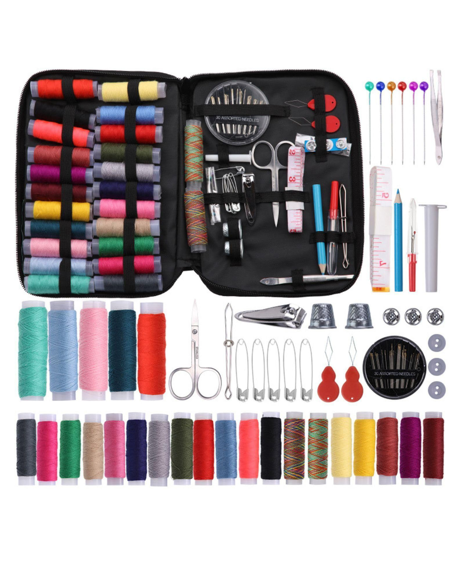 FunBlast 97 Pcs Portable Sewing Kit for Home Needle and Thread Box-image-44