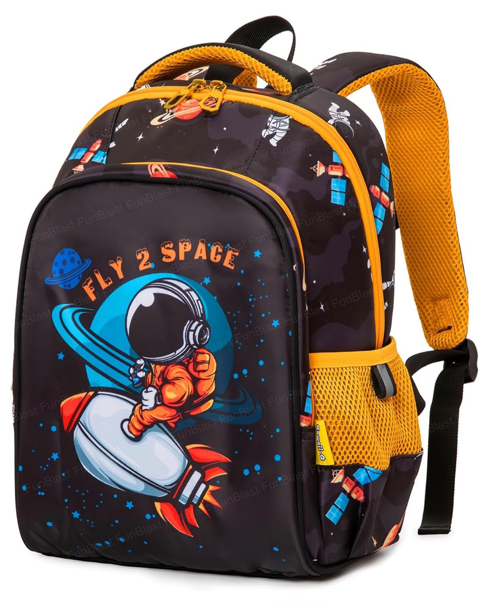 FunBlast Cute Cartoon Theme Multipurpose Picnic Backpack for Kids Height 14 Inches (Black)-picture-38