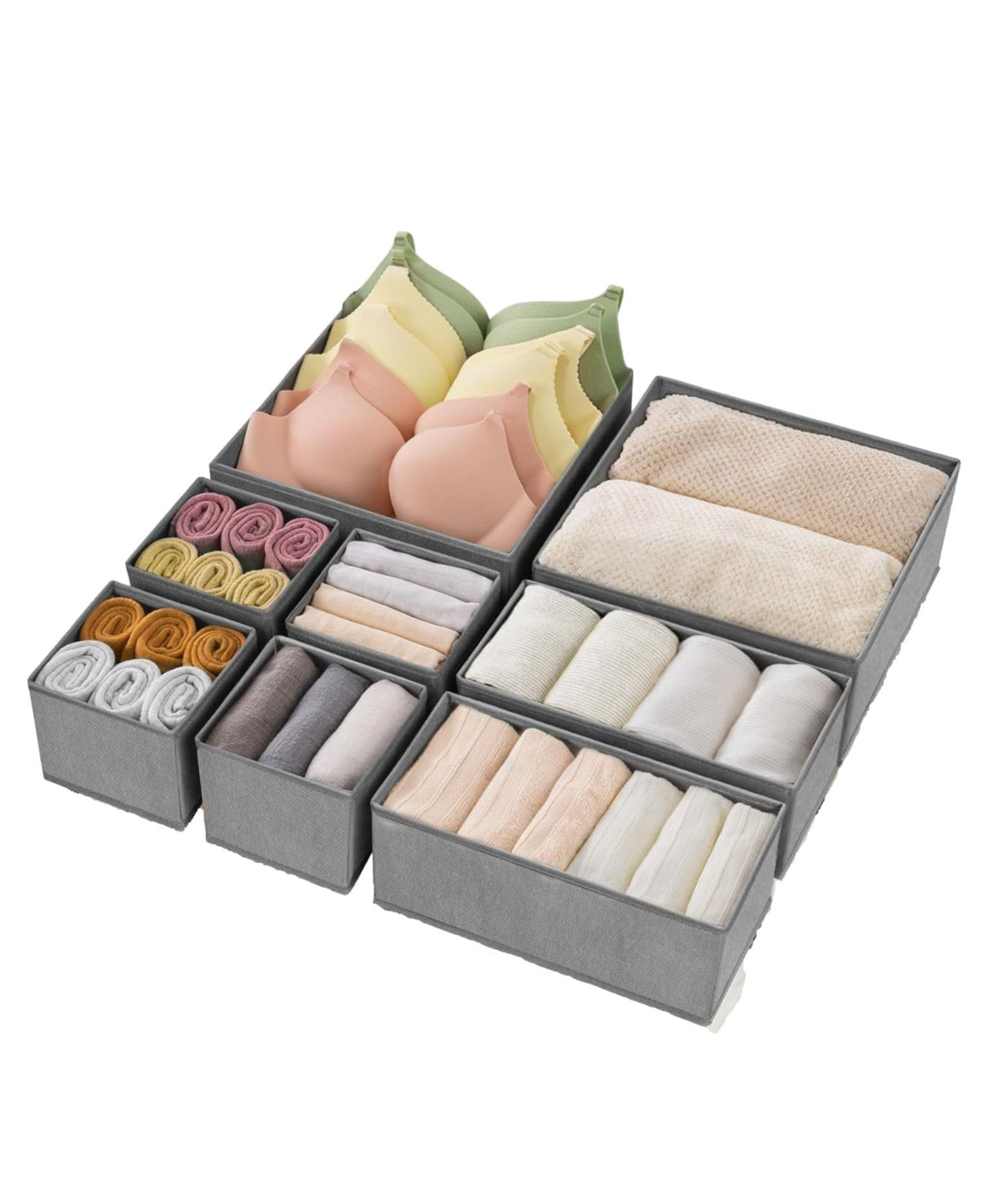 FunBlast Adjustable Drawer Organizer Set of 8 Drawer Dividers (Grey)-image-7
