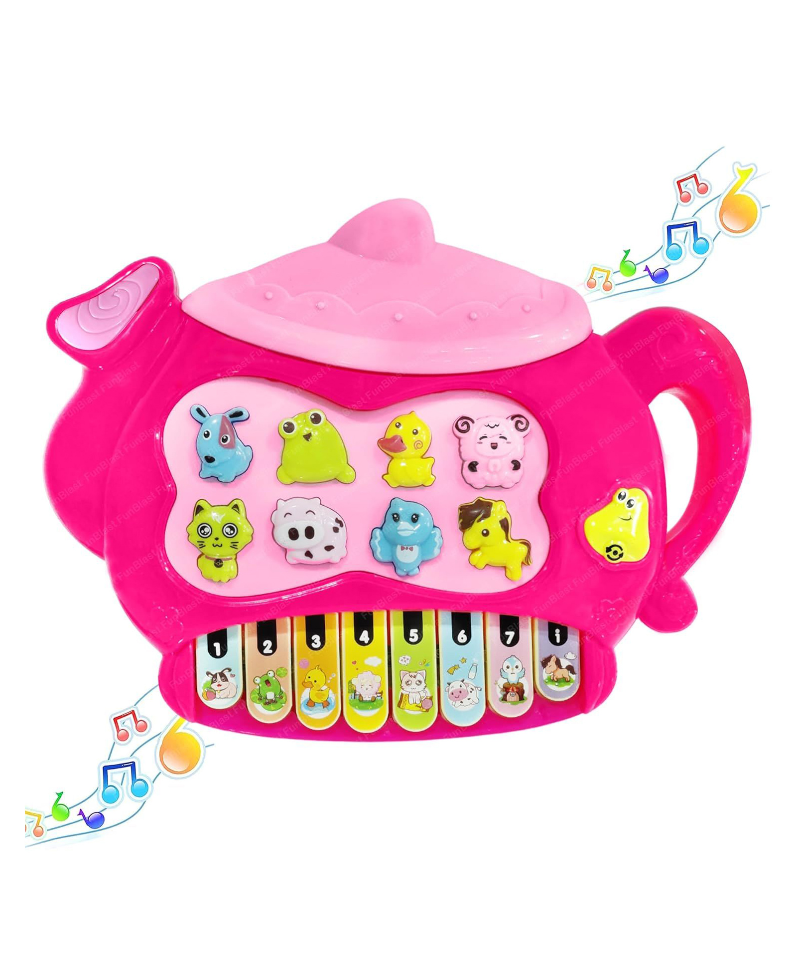 FunBlast Electric Teapot with Organ Keyboard Musical Instrument Toys 1 Pc Multicolor-picture-49