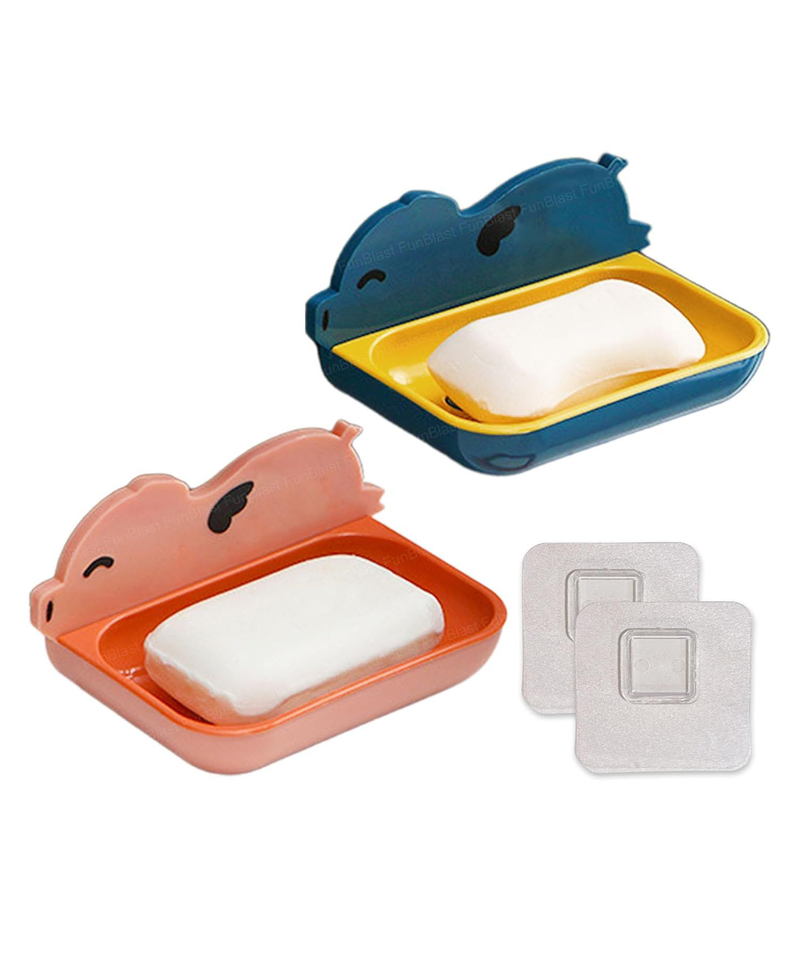 FunBlast Cartoon Design Soap Case Pack of 2 Blue & Pink-picture-23