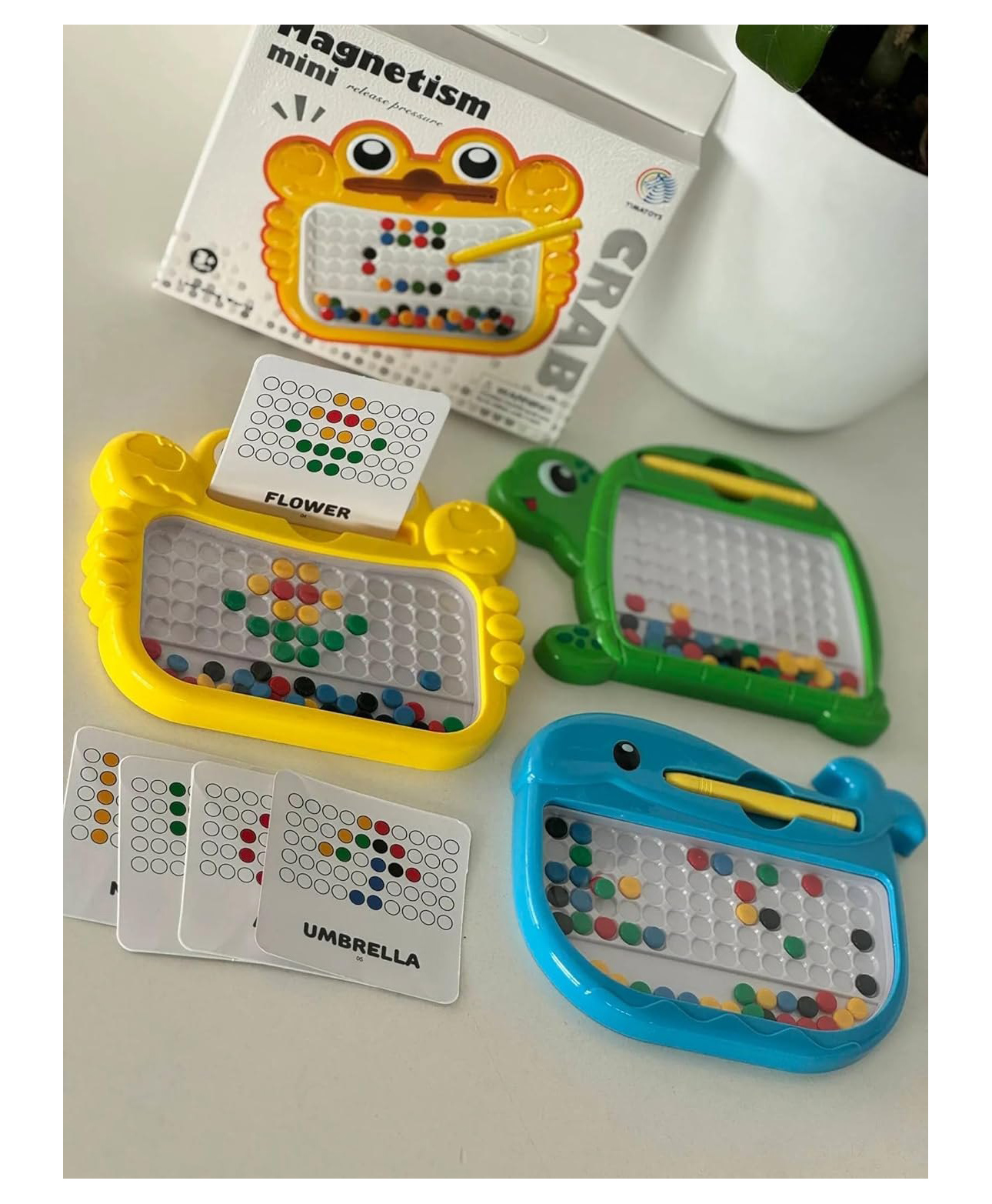 AKN TOYS Magnetic Beads Board Game for Kids Mag Pad, Educational Learning Toys for Kids, Magnetic Dot Art Game, Magnetic Drawing Board, - ( Pack of 1 -Color May Vary )-image-41