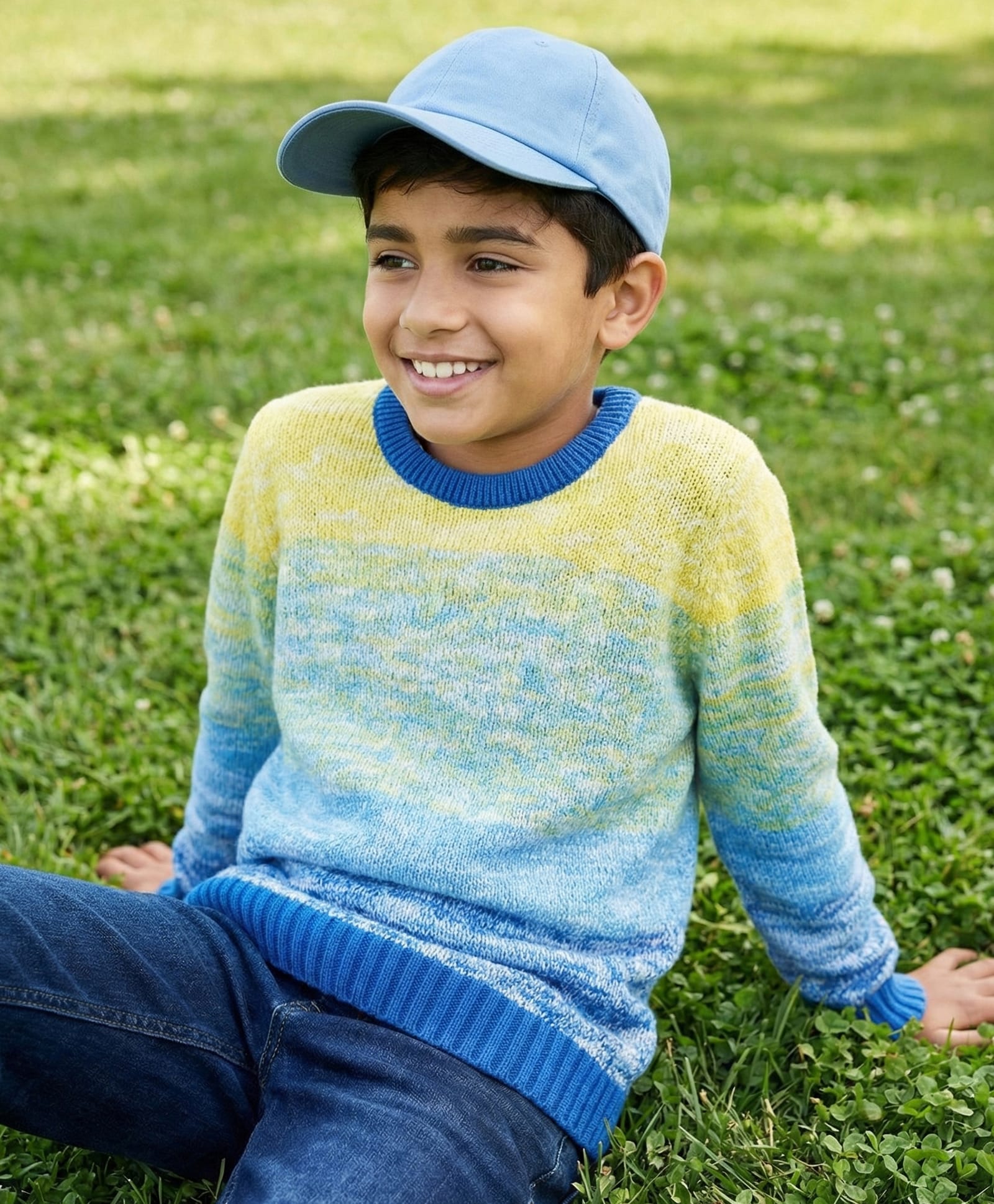 Pine Kids Knit Full Sleeves Pullover Sweater with Ombre Design - Multicolor-picture-17