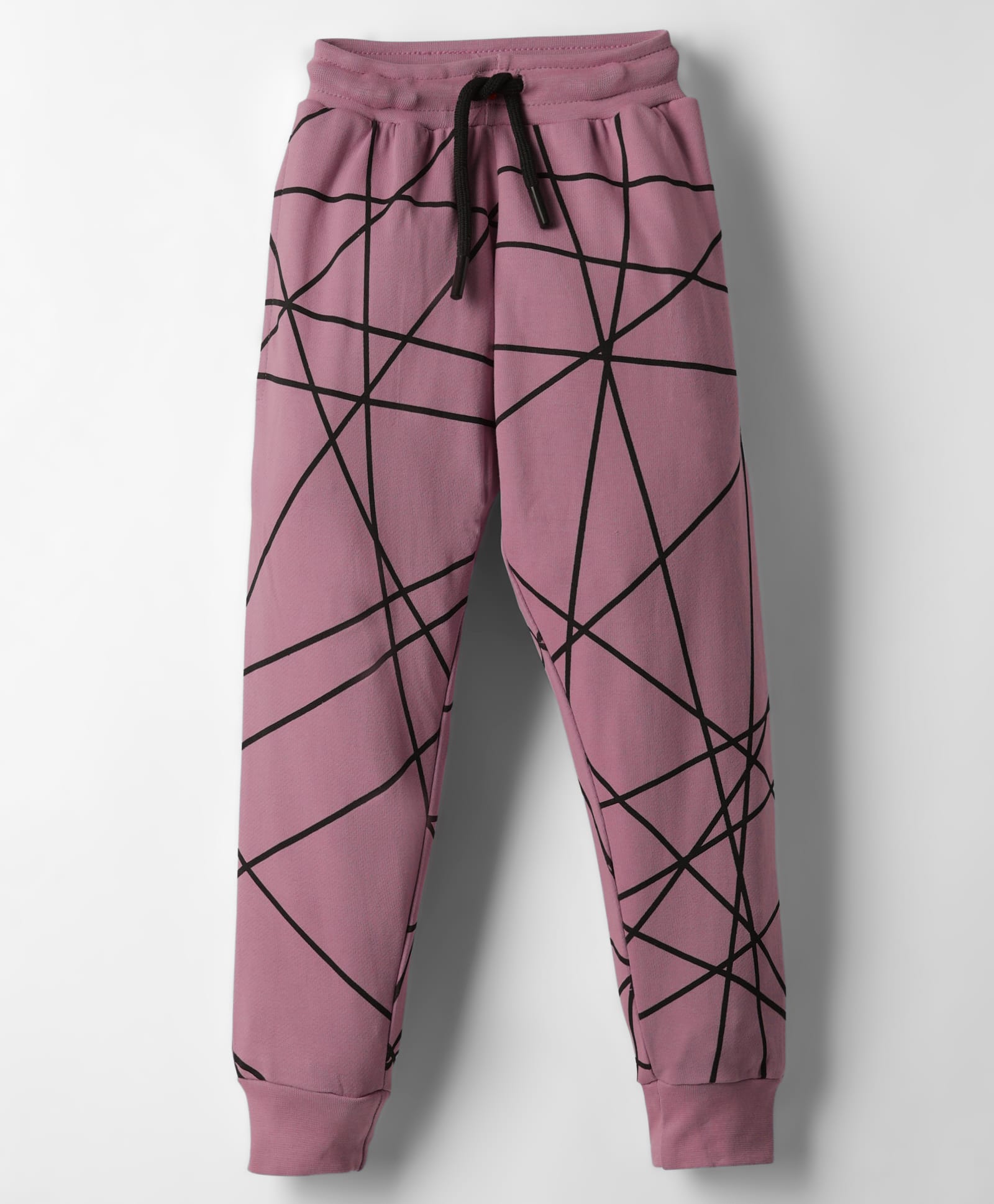 Evimo Single Jersey Knit Full Length Printed Lounge Pant - Plum-picture-5