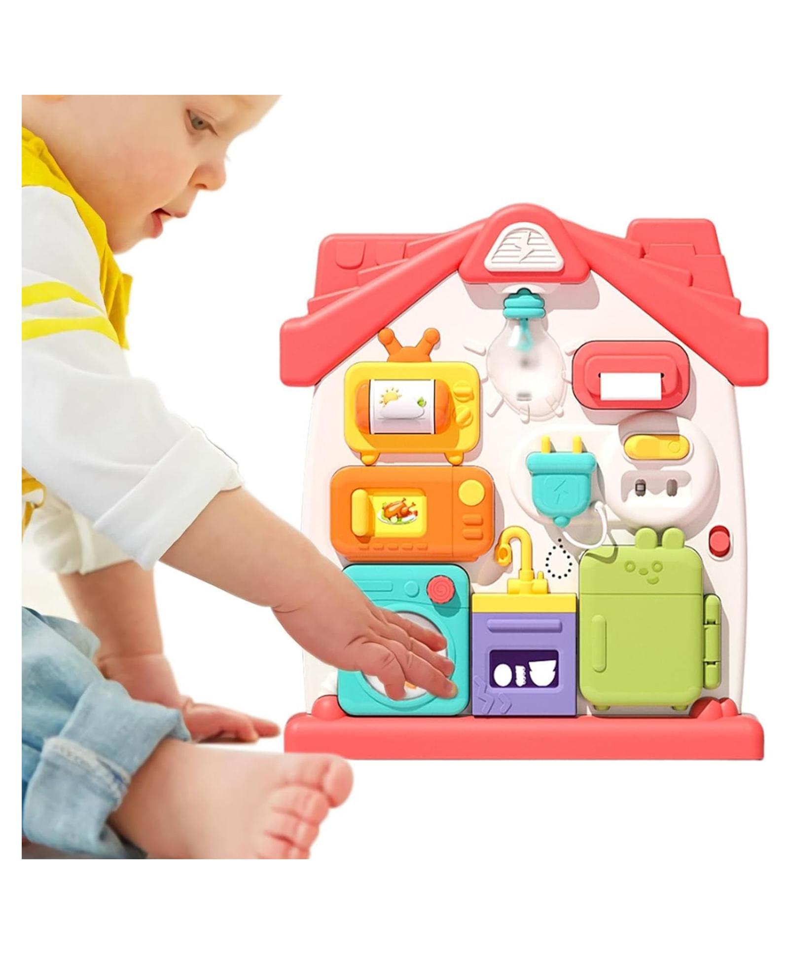 BitFeex Sensory Board Educational Board Toys for Boys 3 4 5 6 7 8+ Years Girls Kids, Early Learning Activities to Develop Sensory Boards, Practical Brain Lighting and Sound Effects Small Bookstore-image-31