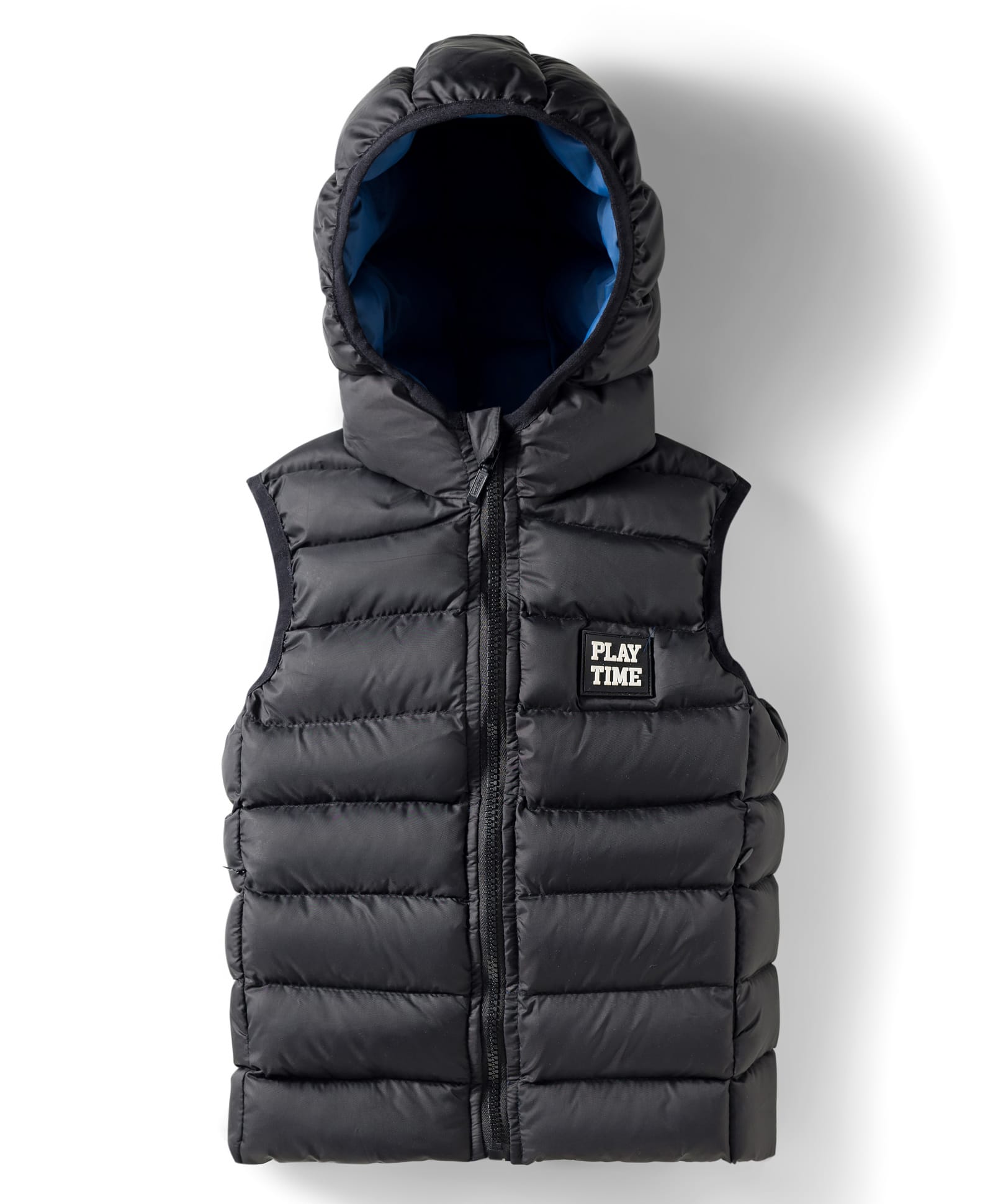 Babyhug Woven Sleeveless Solid Color Hooded Padded Jacket - Black-image-45