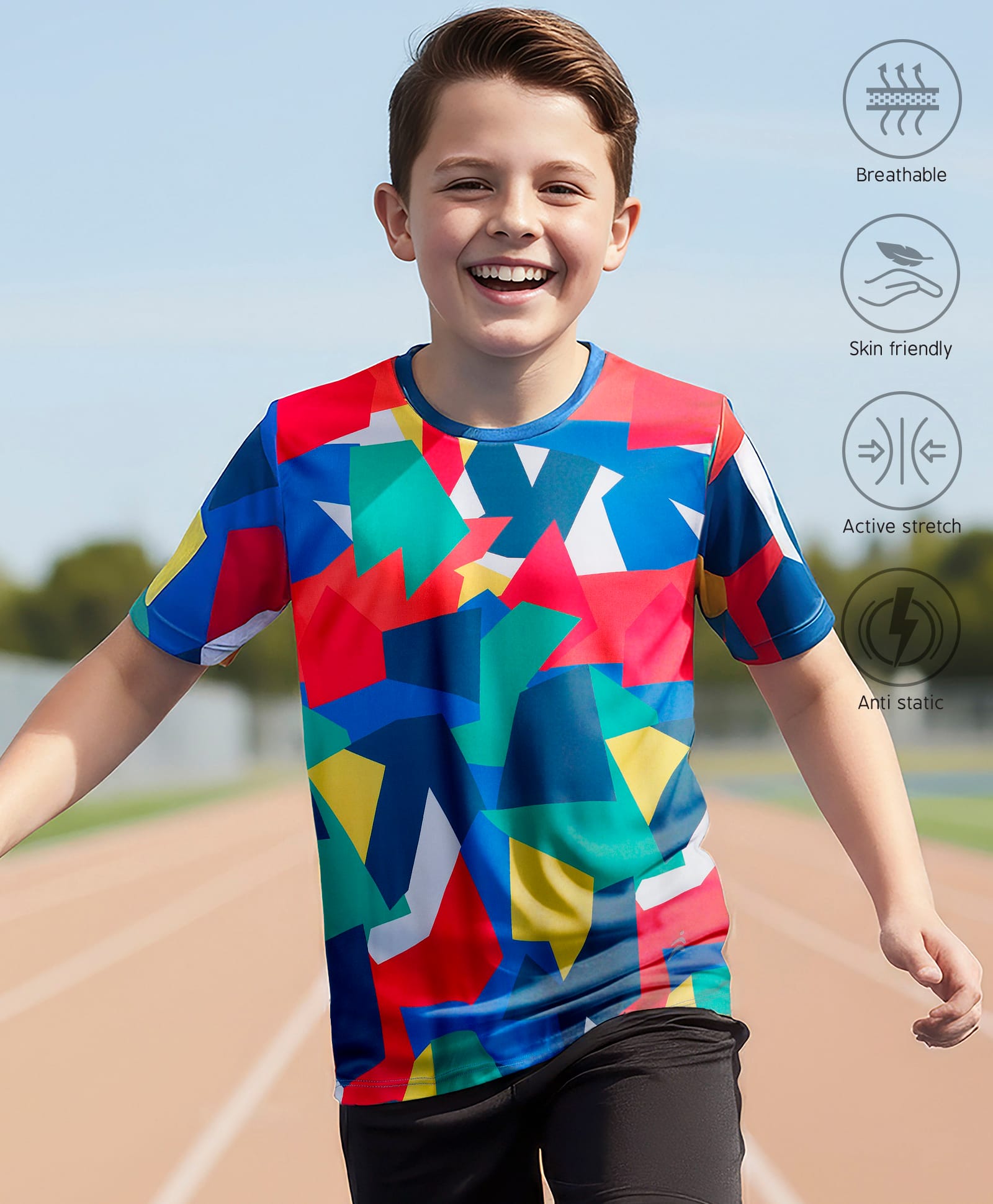 Pine Active Half Sleeves Abstract Printed T-Shirt - Multicolor-image-2