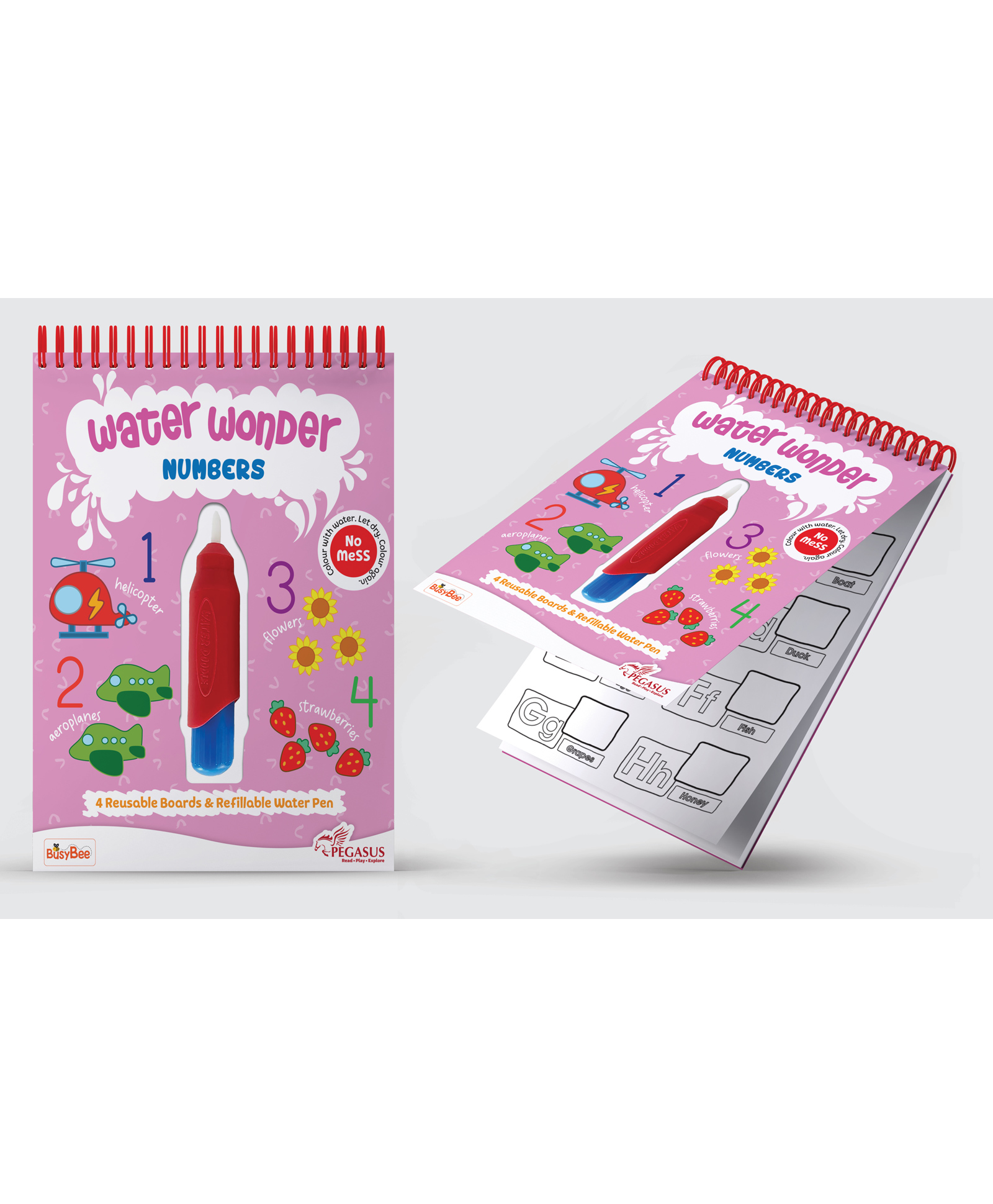 Reusable Magic Water Coloring Book - Numbers Theme | Activity Boards & Water Pen | Mess-Free Learning Fun for Kids - English-image-41