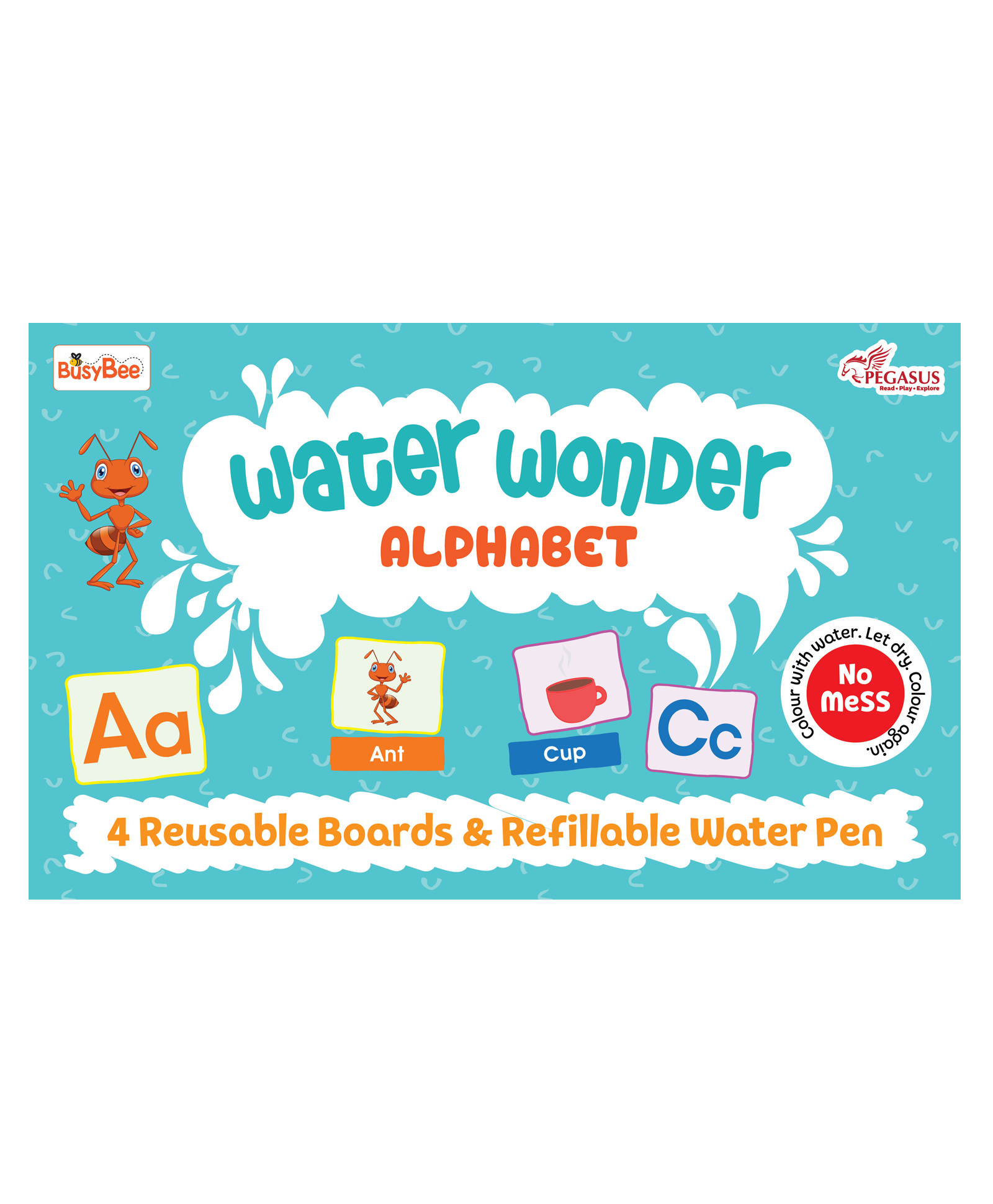 pegasus Reusable Magic Water Coloring Book for kids - Alphabet Learning with Activity Boards & Refillable Water Pen - English-picture-24