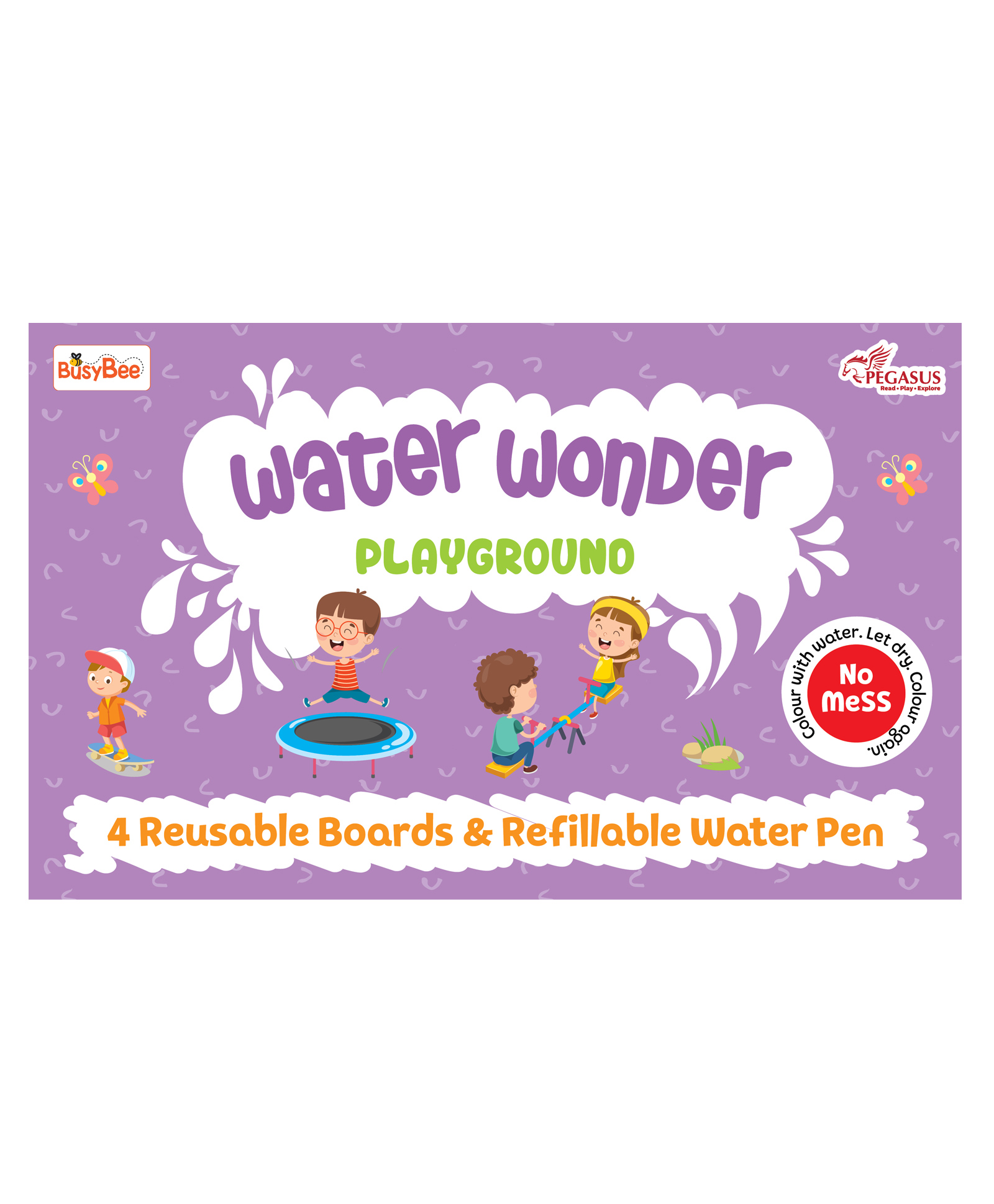 Magic Water Coloring Book for Kids - Mess-Free Playground Fun with Refillable Pen - English-image-6