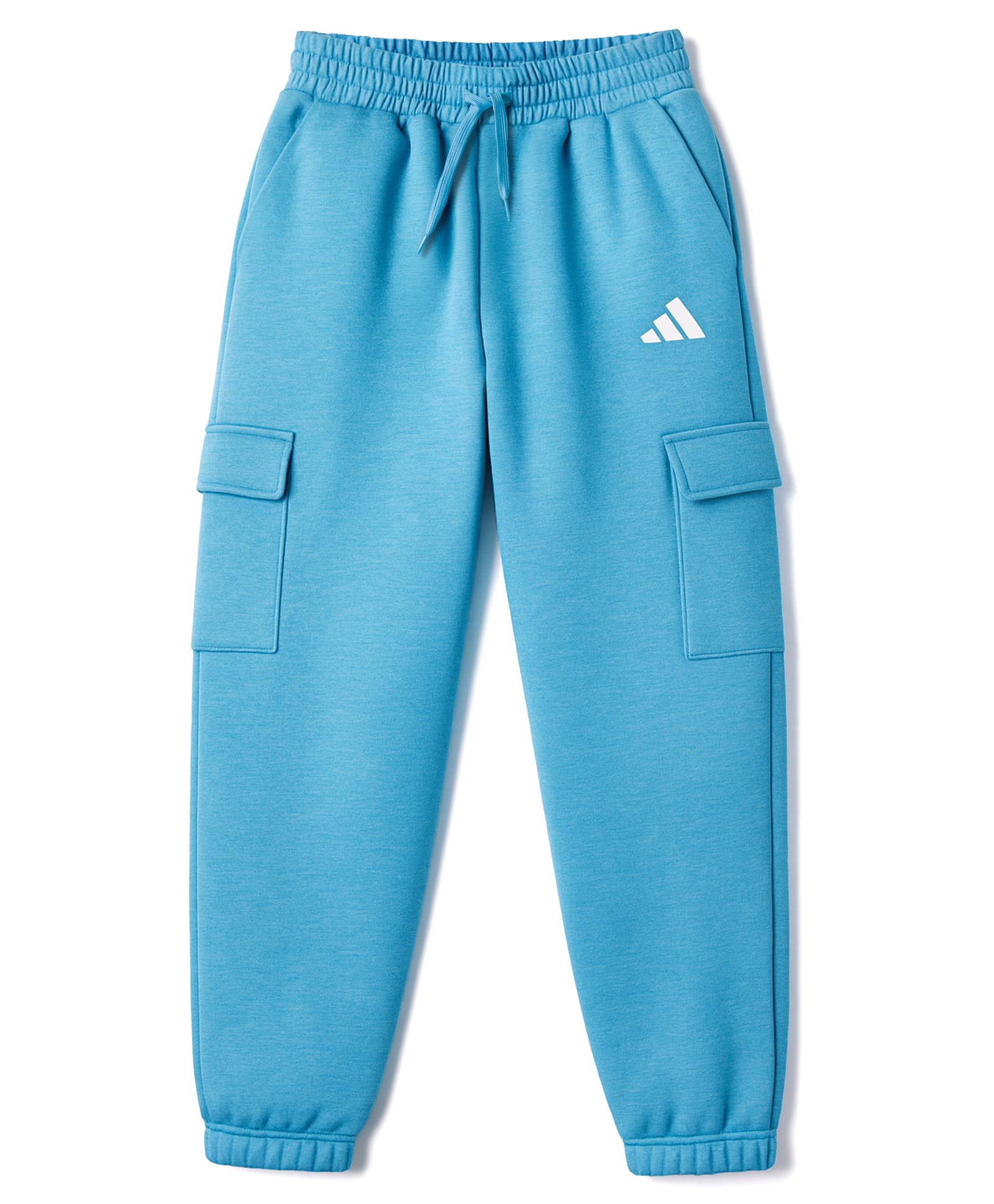 ADIDAS KIDS Cotton Knit Full Length Track Pants With Brand Logo Print - Light Blue-image-11