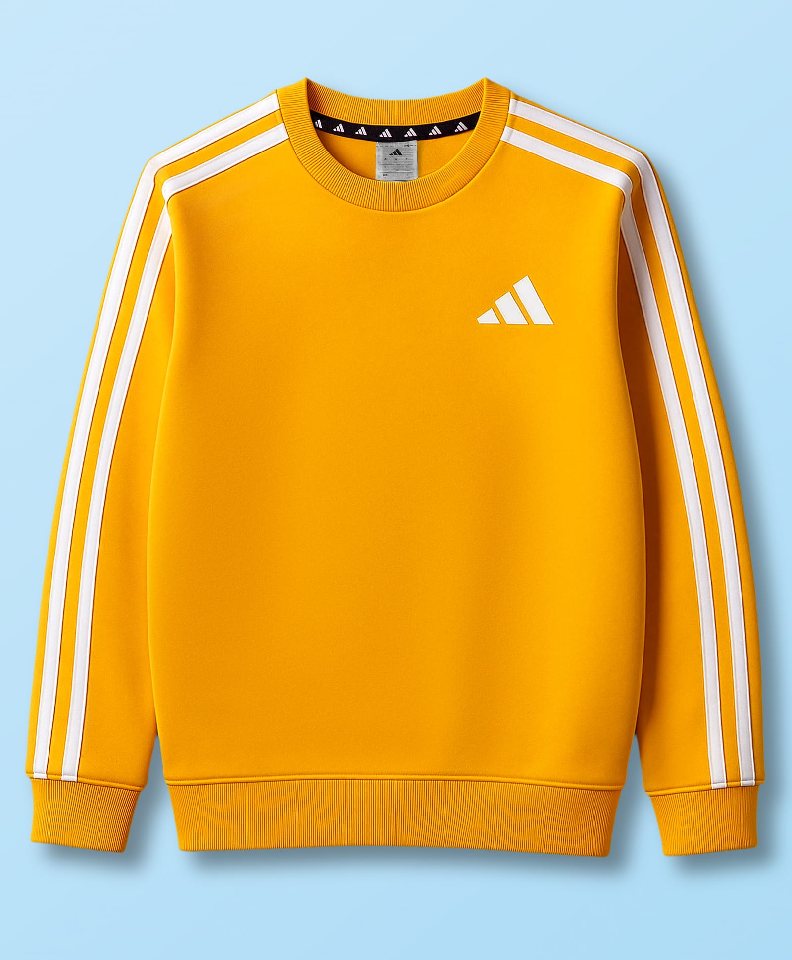 ADIDAS KIDS Cotton Knit Full Sleeves Sweatshirts With Brand Logo Print and Tape Detailing - Yellow-picture-33