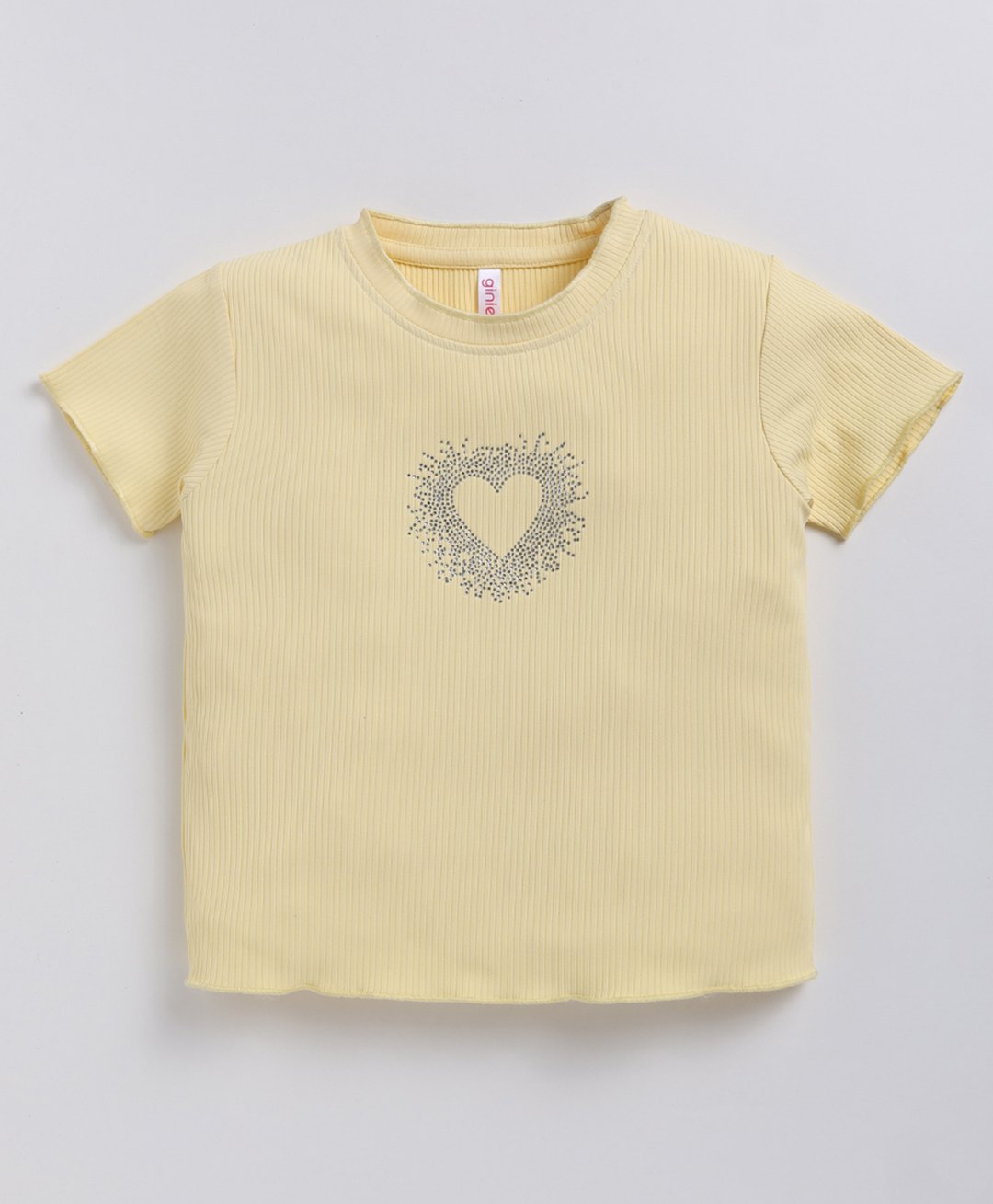 giniekids Knit Half Sleeves Beads Embellished Heart Designed Top - Yellow-picture-22
