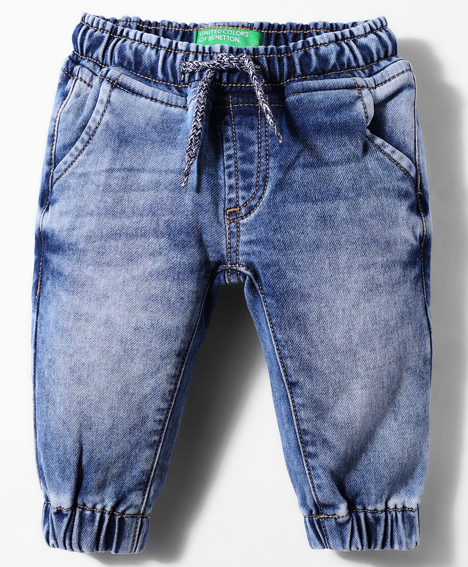 UCB Cotton Woven Full Length Solid Colour Denim Jogger Jeans - Navy Blue-picture-23