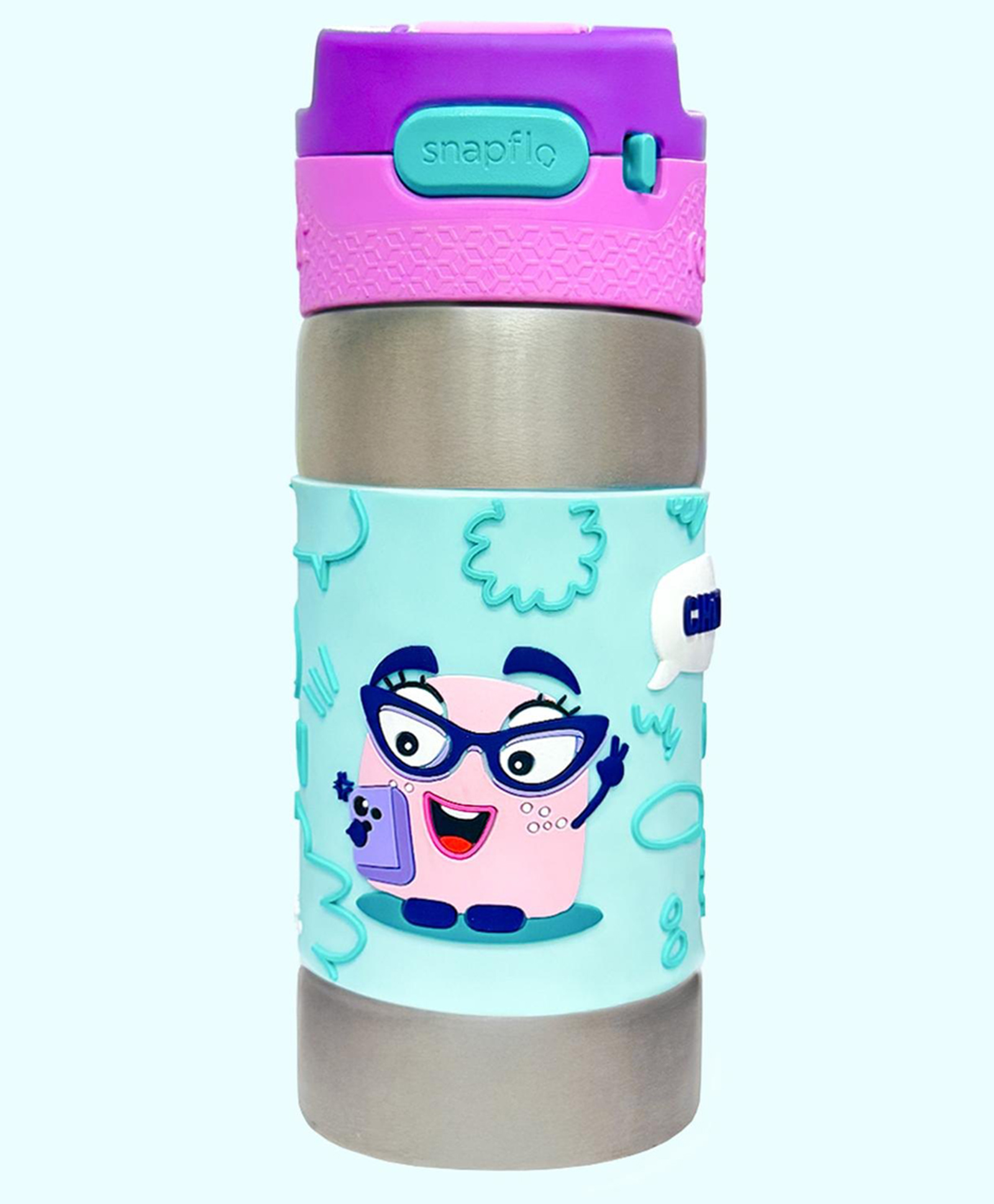Rabitat Clean Lock Insulated Stainless Steel Sipper Water Bottle - Chatter Box Purple - 410 ml-picture-3