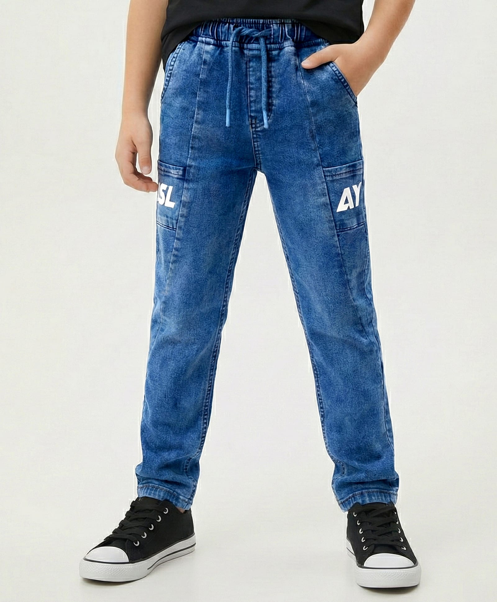 arias by lara dutta Arias Cotton Woven Full Length Washed Stretchable Jeans With Cut & Sew Detailing - Blue-picture-21