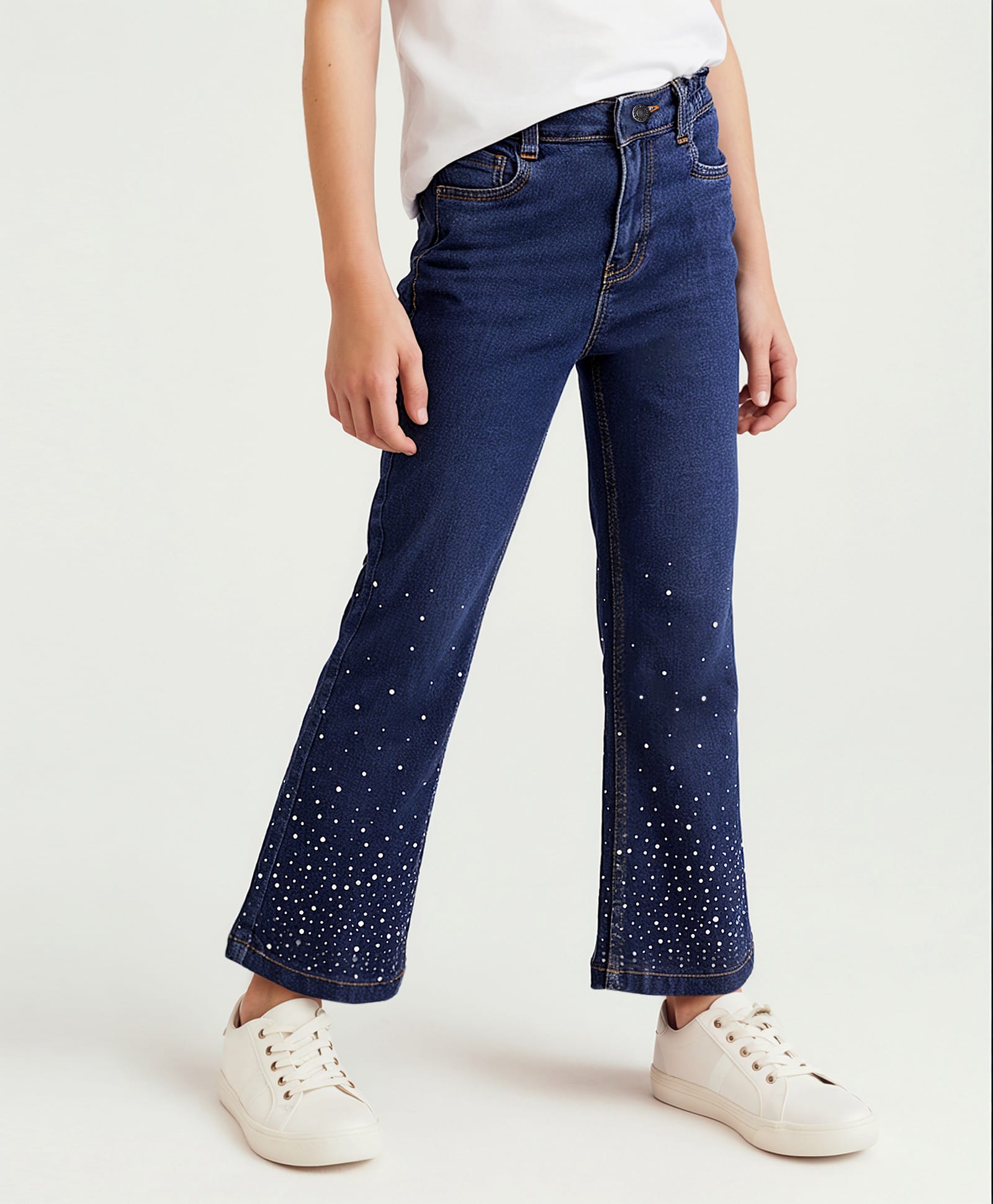 arias by lara dutta Arias Cotton Woven Full Length Washed Stretchable Jeans With Rhinestones Embellishment - Blue-picture-23