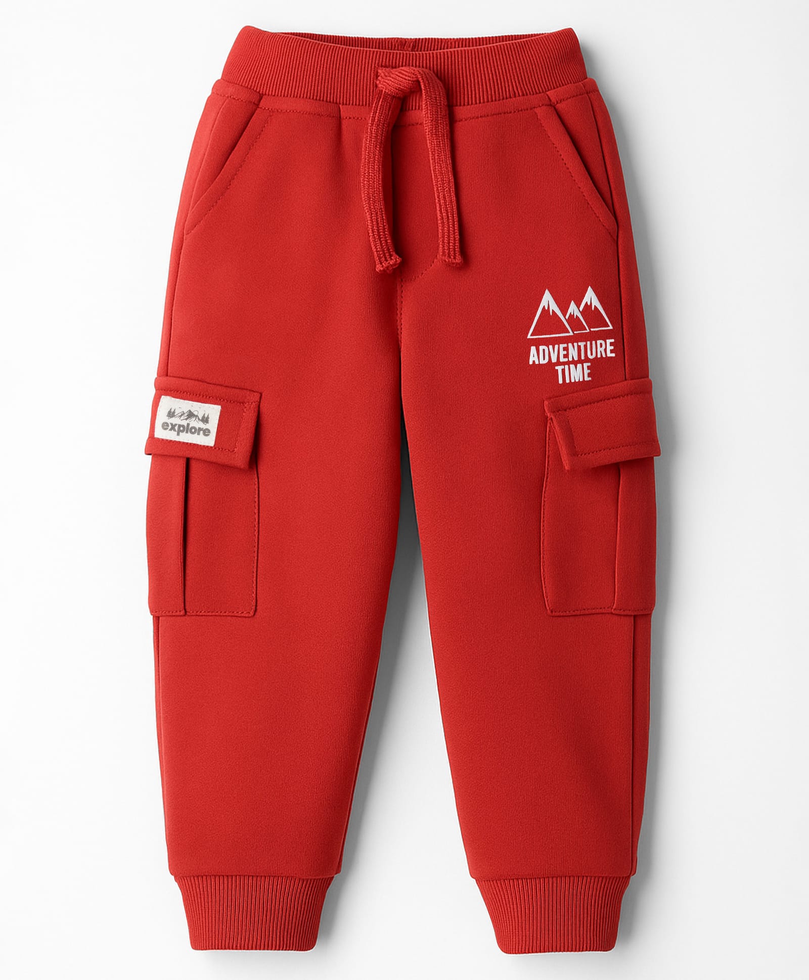 Babyhug French Terry Knit Lounge Pant With Text Print - Maroon