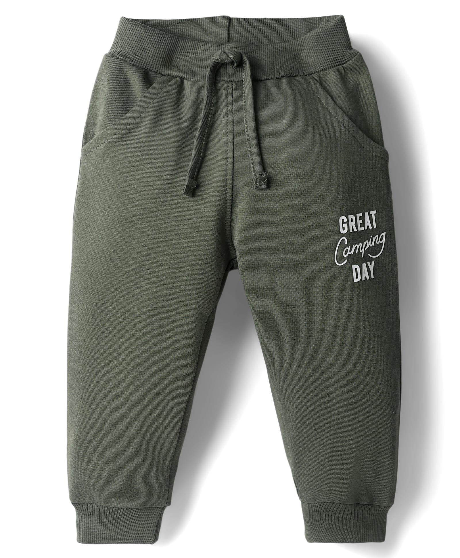 Pink Rabbit Looper Knit Full Length Lounge Pant With Camping Day Print - Olive Green-picture-15