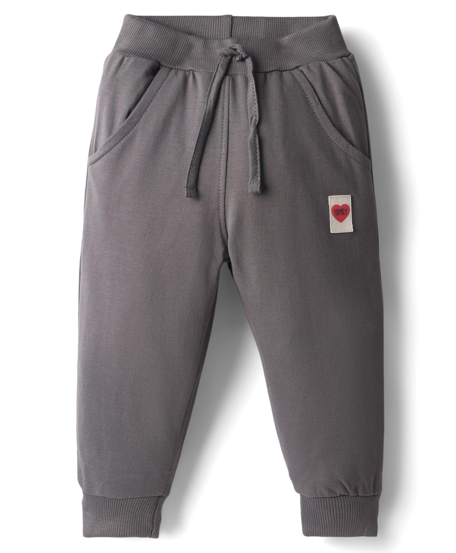 Pink Rabbit Looper Knit Full Length Lounge Pant With Heart Patch - Grey-picture-13