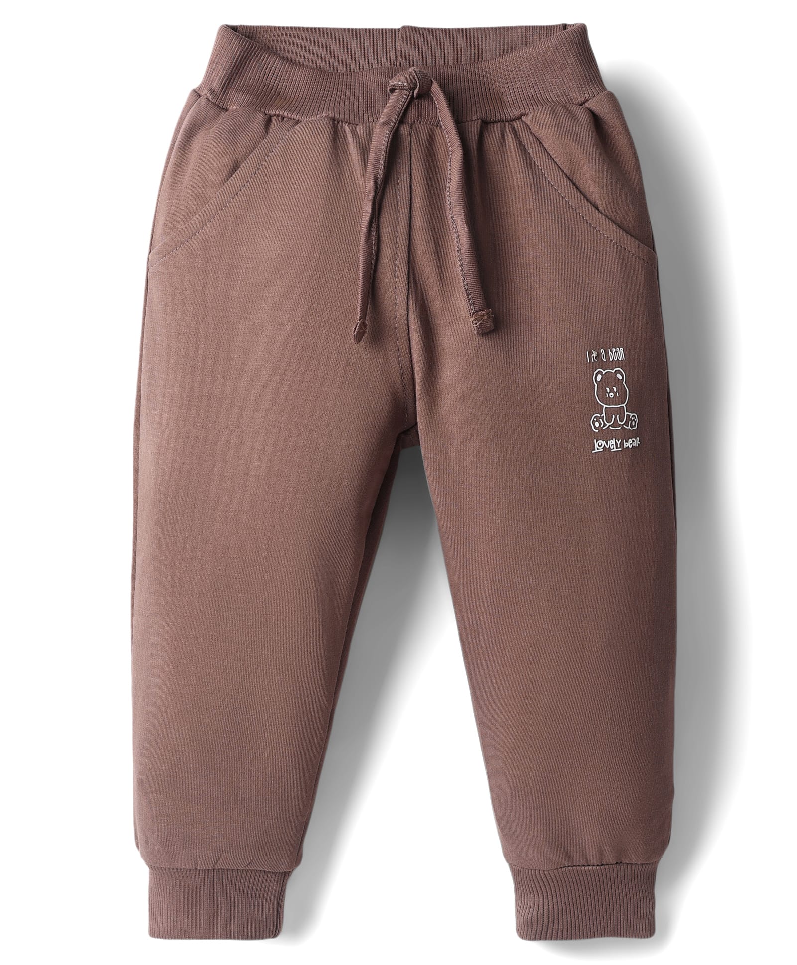 Pink Rabbit Looper Knit Full Length Lounge Pant With Teddy Bear Print - Light Brown-picture-14