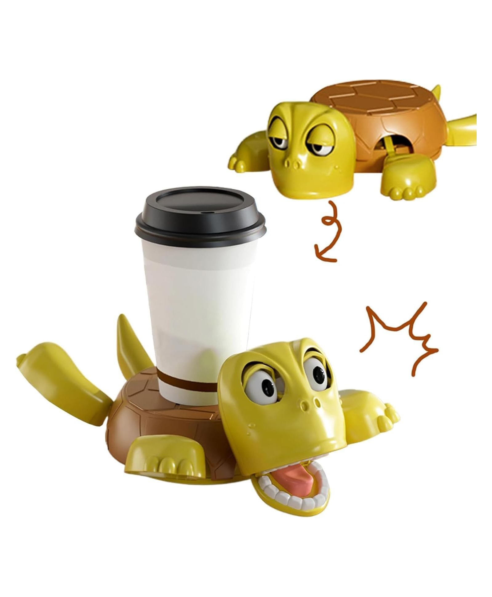 House of Quirk Turtle Coasters Funny 3D Cup Coaster Decorative and Unique Turtle Design Ideal for Home Office and Car Use - Brown/Yellow-image-21