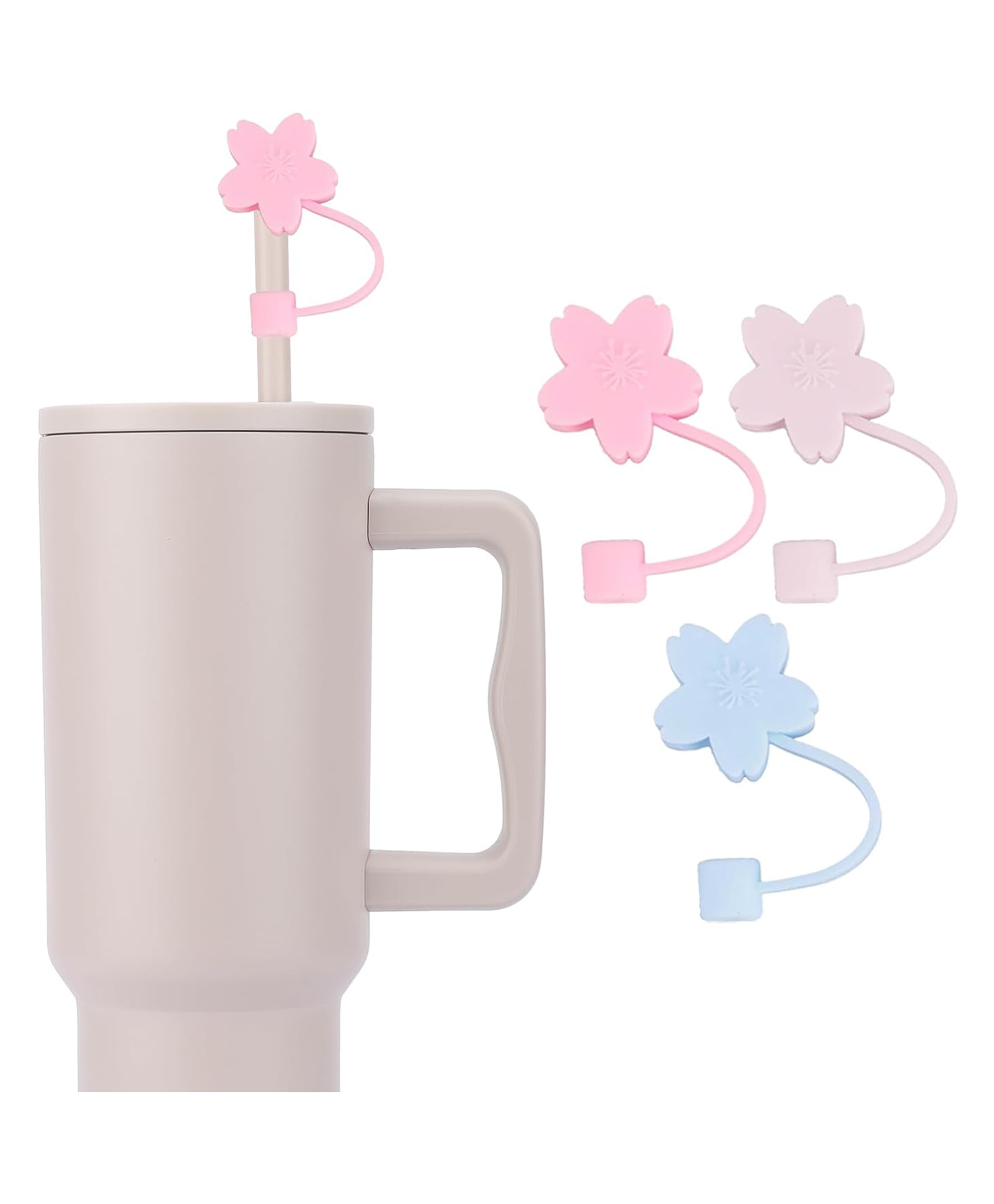 House of Quirk 3PCS Silicone Straw Covers Cap Tumbler Dust-Proof Drinking Straw Caps for Reusable Straws Tips Lids - Multicolour-image-4