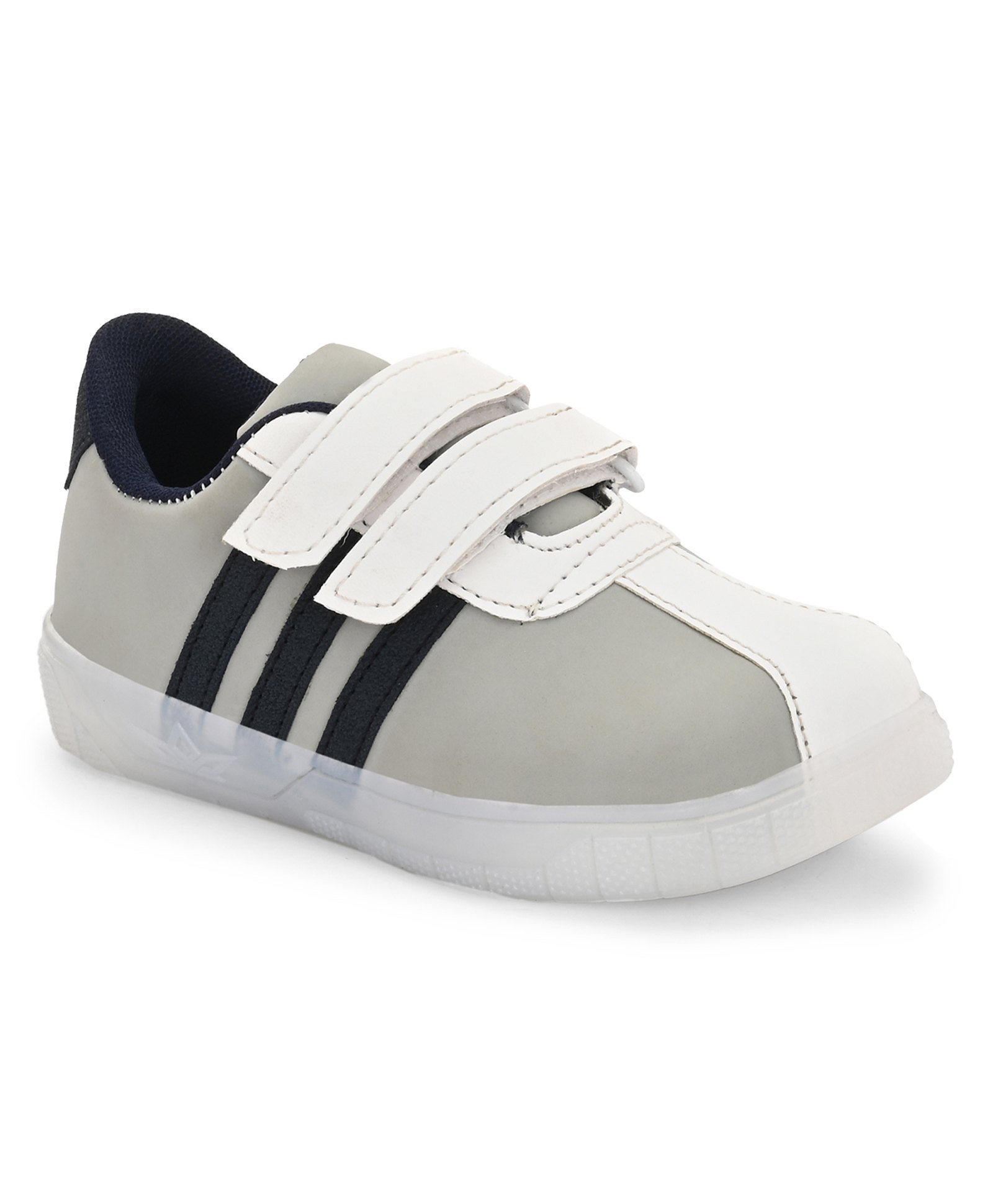 Stefens Colour Blocked Double Velcro Closure Sneakers - White & Grey-picture-19