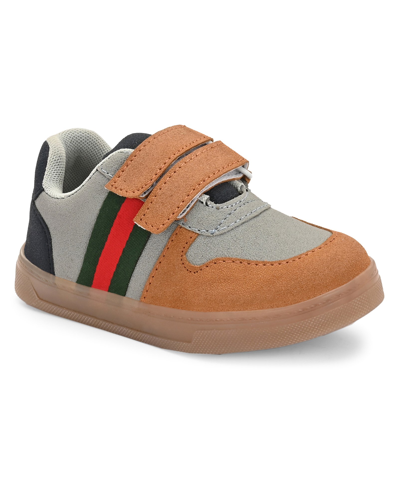 Stefens Colour Blocked Double Velcro Closure Sneakers - Grey & Yellow-picture-17