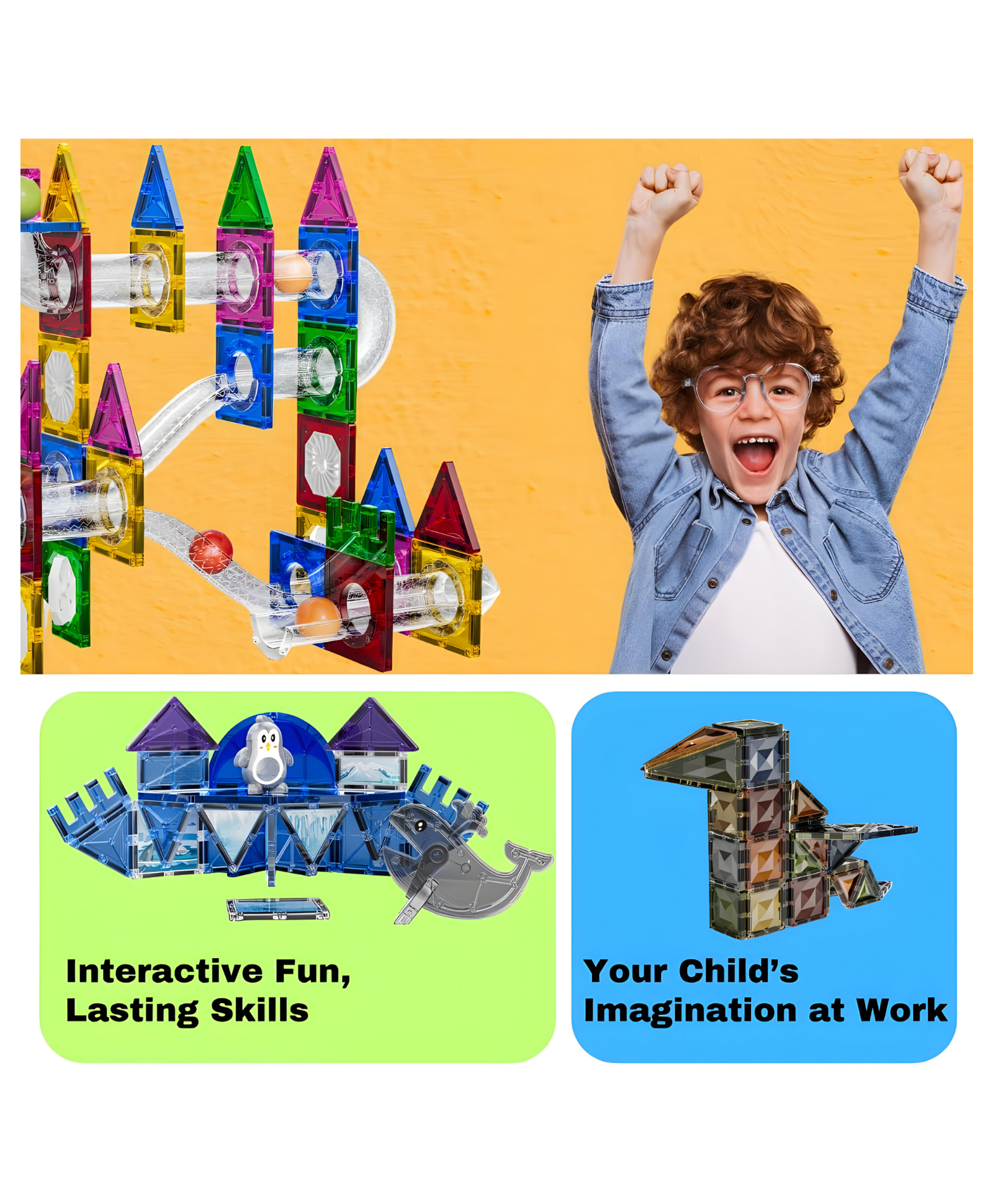NEGOCIO Magnetic Tiles Rolling Ball building blocks (75 pcs) toy for kids- PACK OF 1- COLOR MAY VARY-image-43