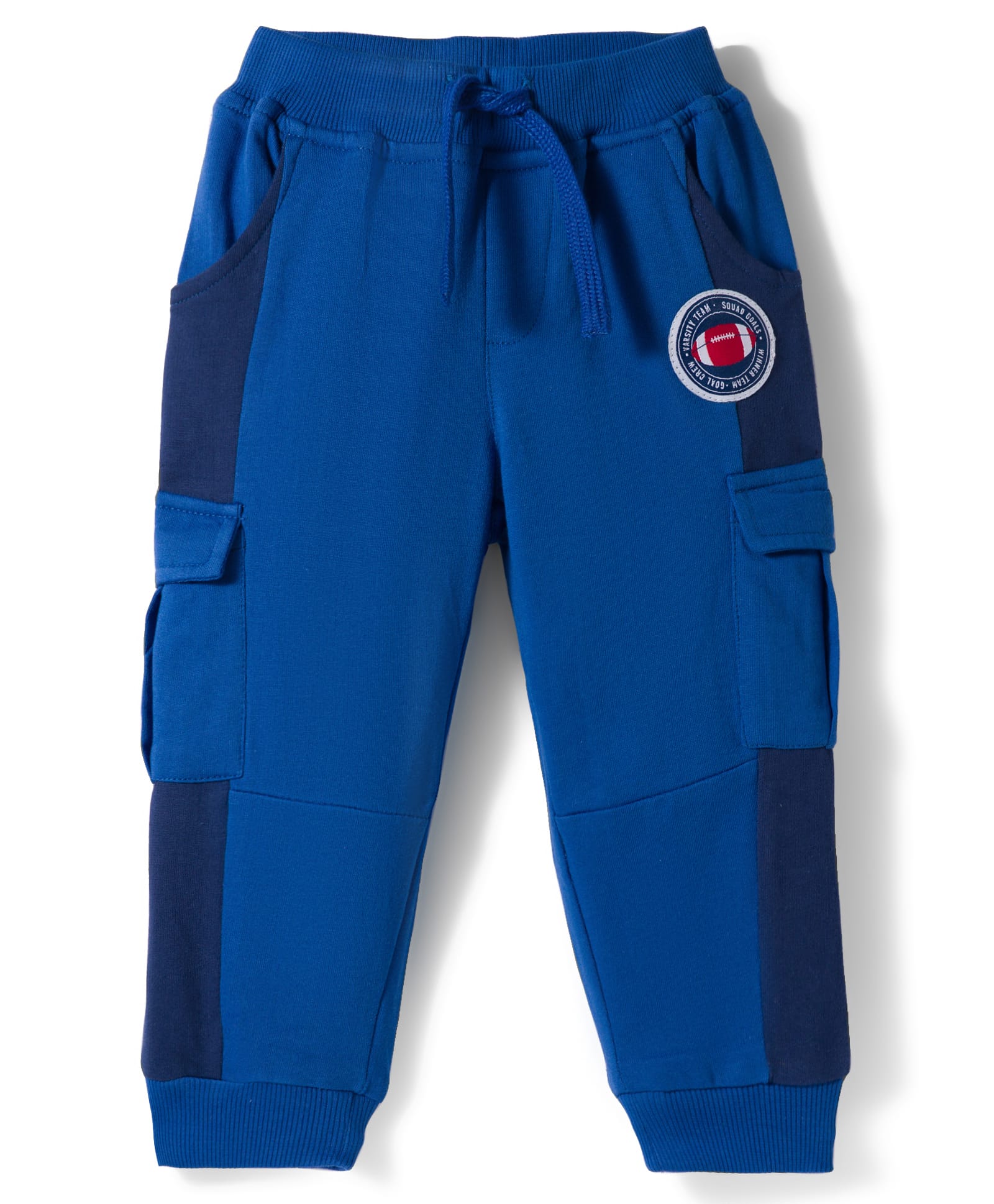 Babyhug French Terry Knit Full Length Lounge Pant With Text Patch - Blue-image-42