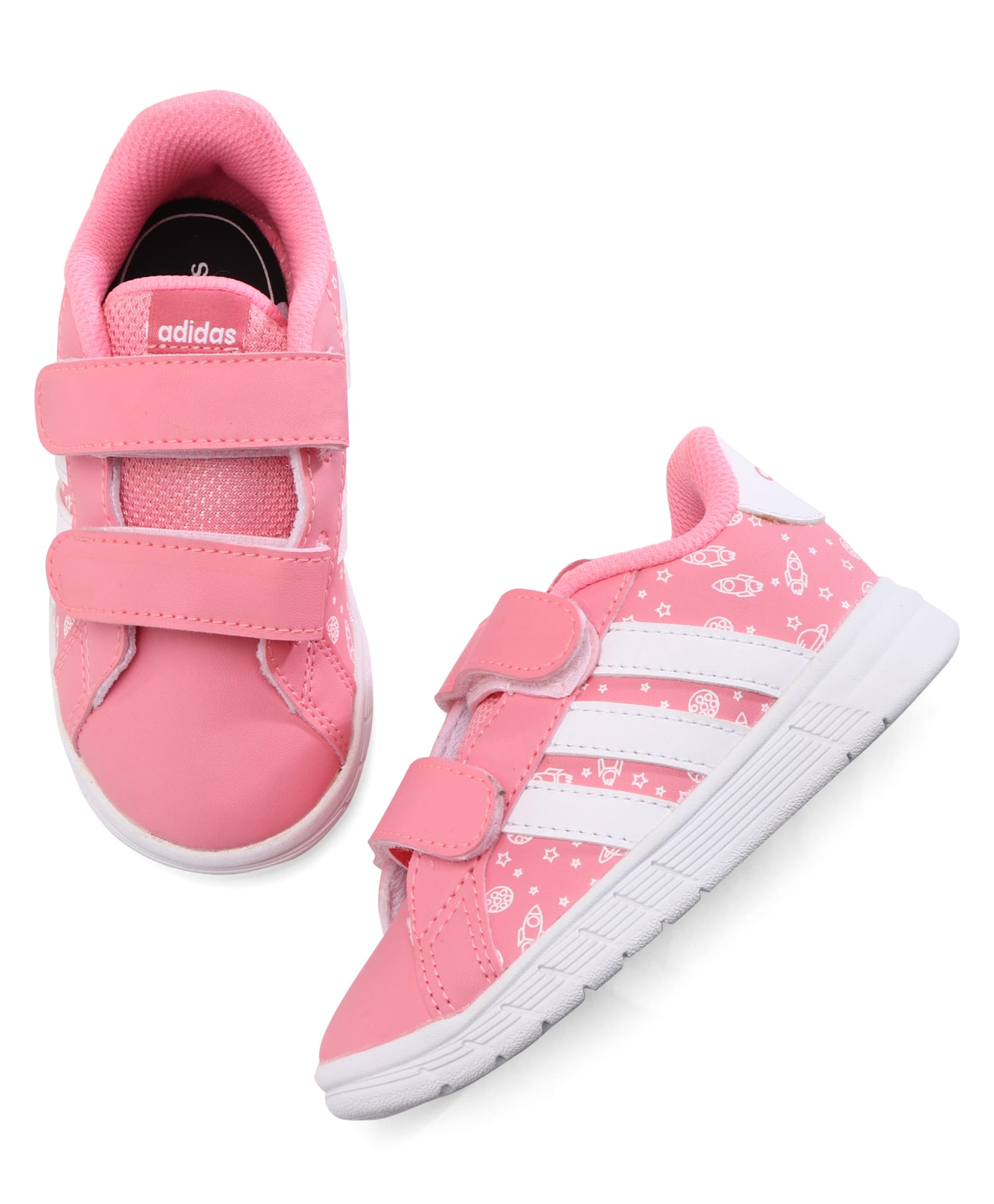 Adidas Kids FunKicks Sports Shoes with Velcro Closure With Tape Detailing - Pink-image-23