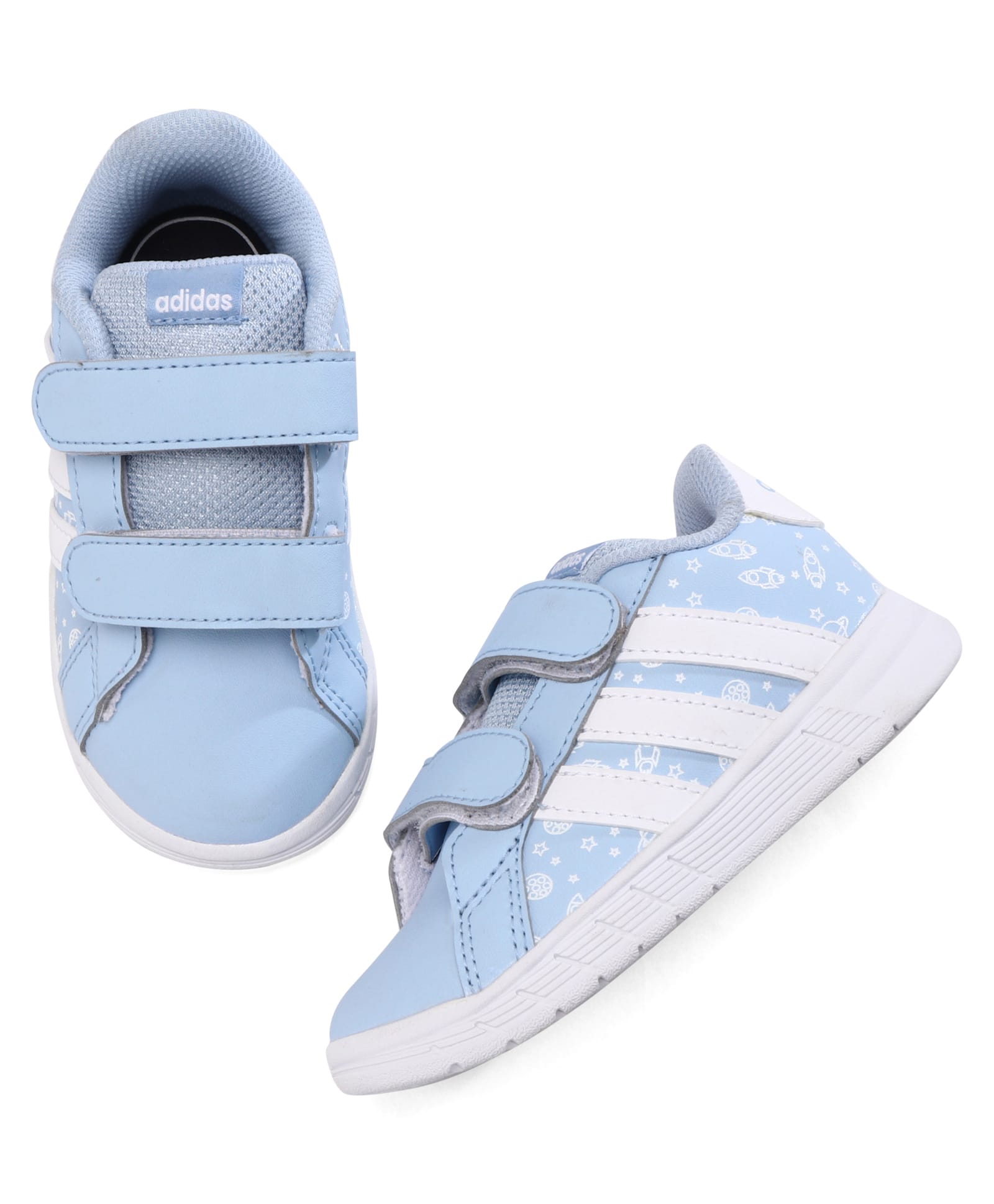 Adidas Kids FunKicks Sports Shoes with Velcro Closure With Tape Detailing - Light Blue