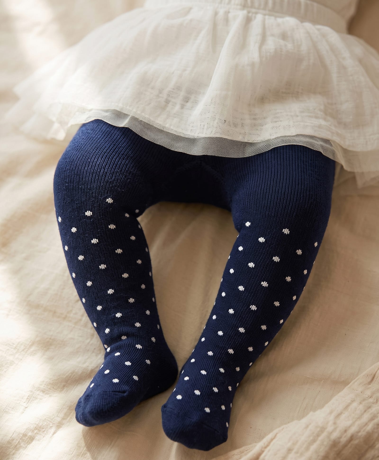 Cutewalk by Babyhug Anti Bacterial Footed Tights With Polka Dots - Navy Blue-image-25