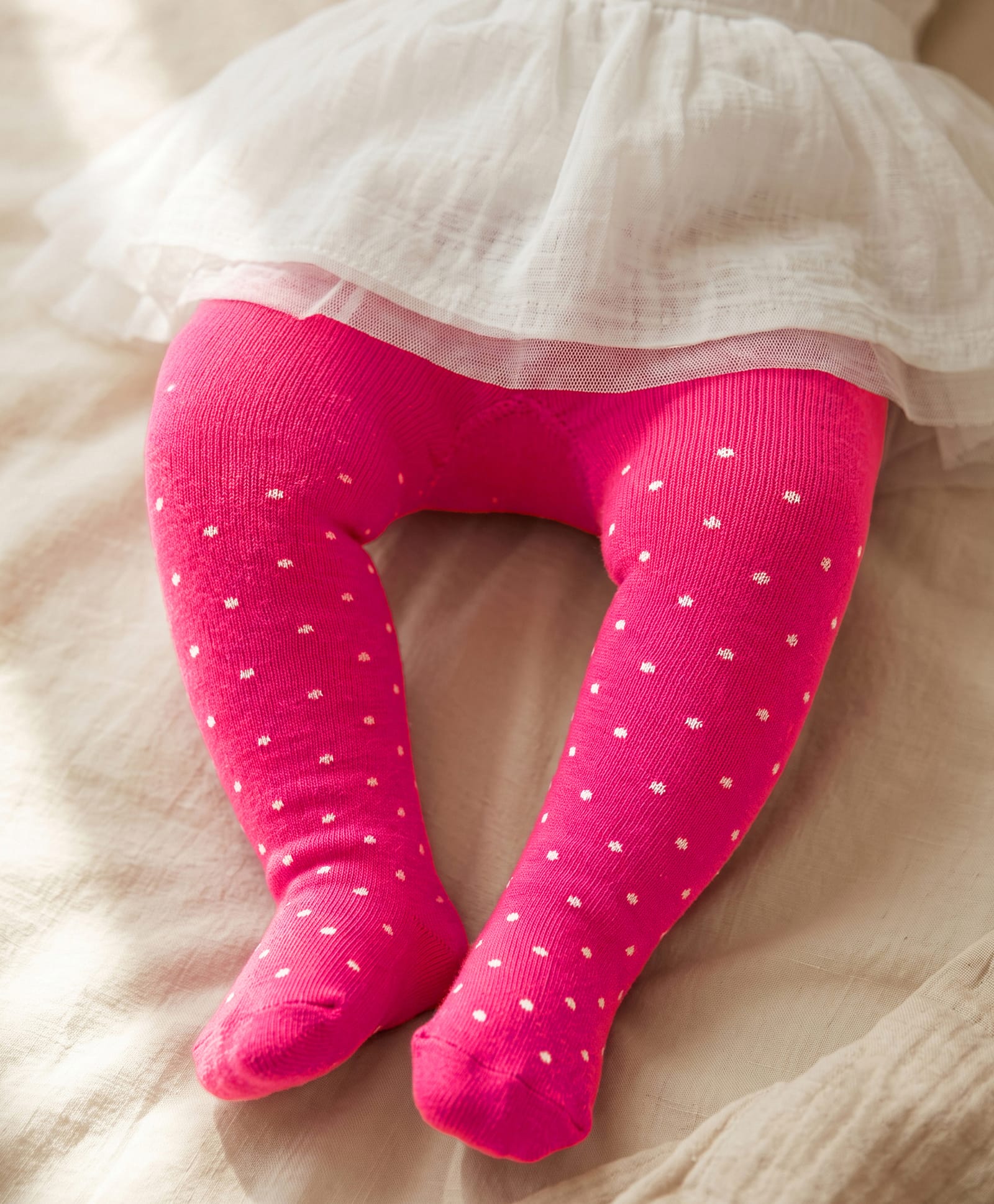 cute walk by babyhug Cutewalk by Babyhug Cotton Knit Anti Bacterial Footed Tights With Polka Dot Design - Dark Pink-picture-23