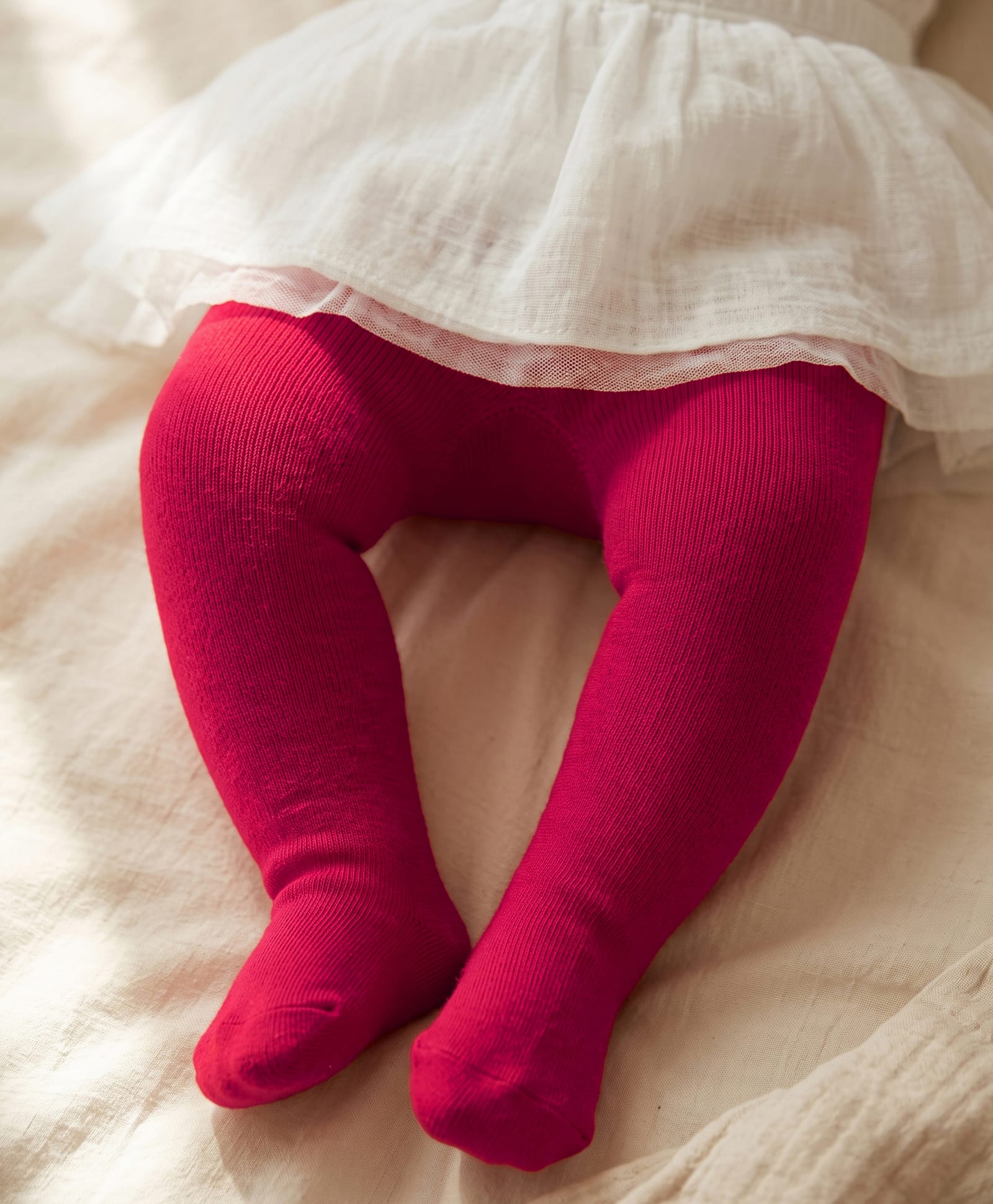 Cutewalk by Babyhug Anti Bacterial Footed Solid Color Tights - Maroon-image-6