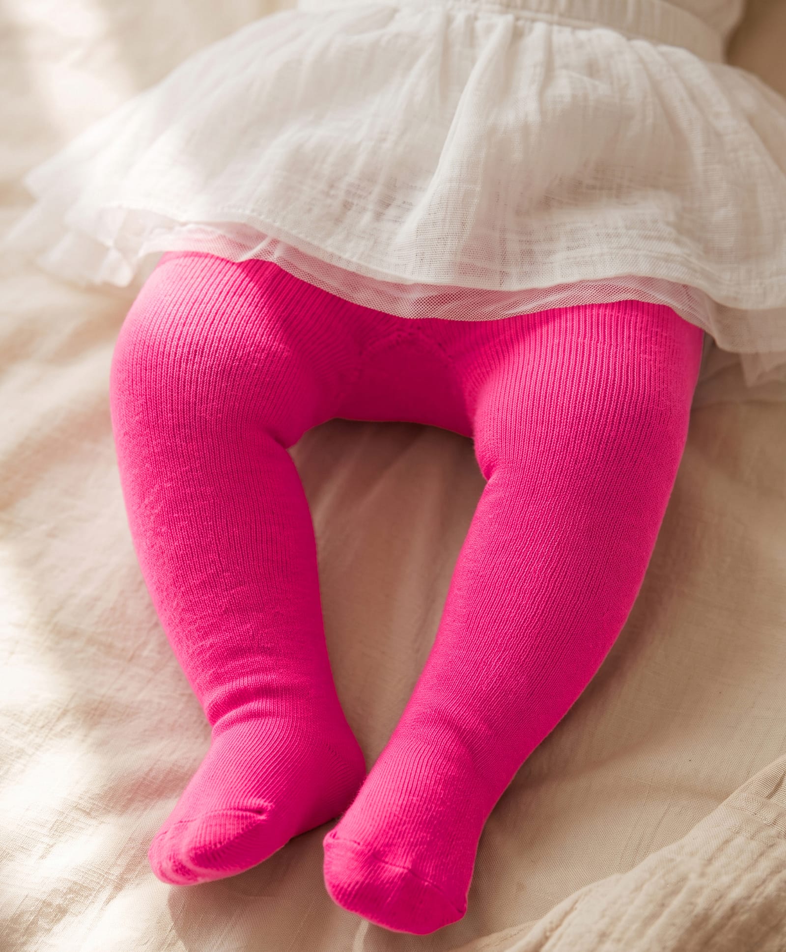 Cutewalk by Babyhug Anti Bacterial Footed Solid Color Tights - Fuschsia-image-8