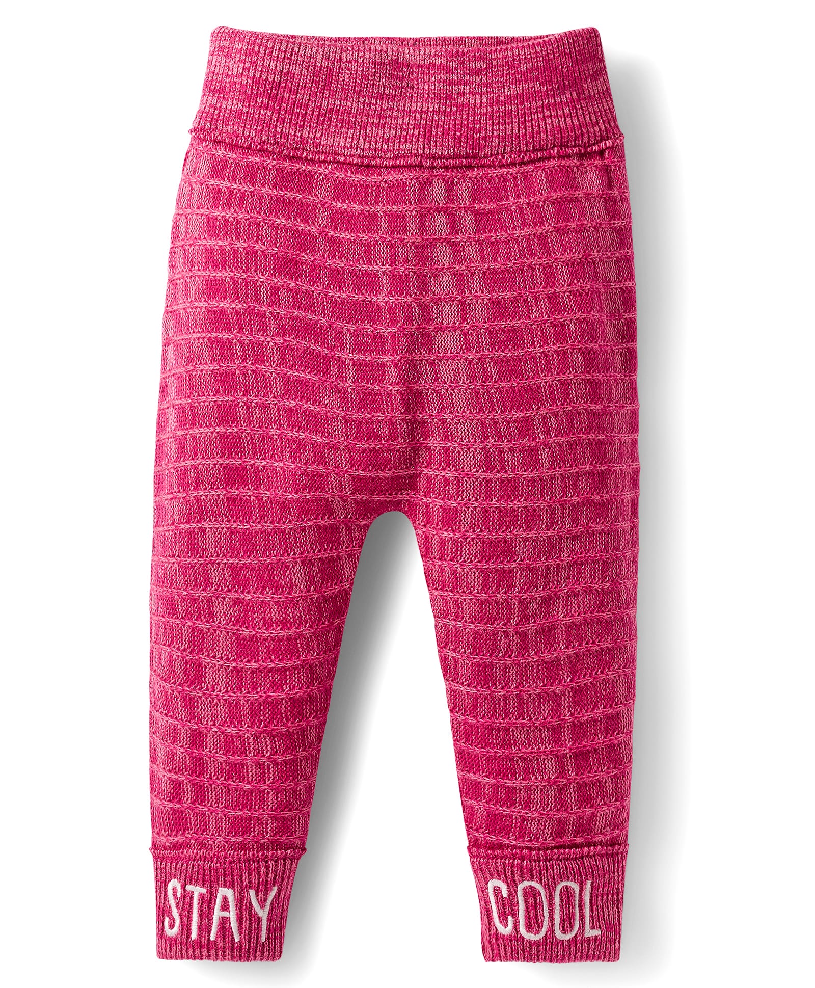 Babyhug Knit Full Length Woollen Pant With Text Embriodery - Pink-picture-23