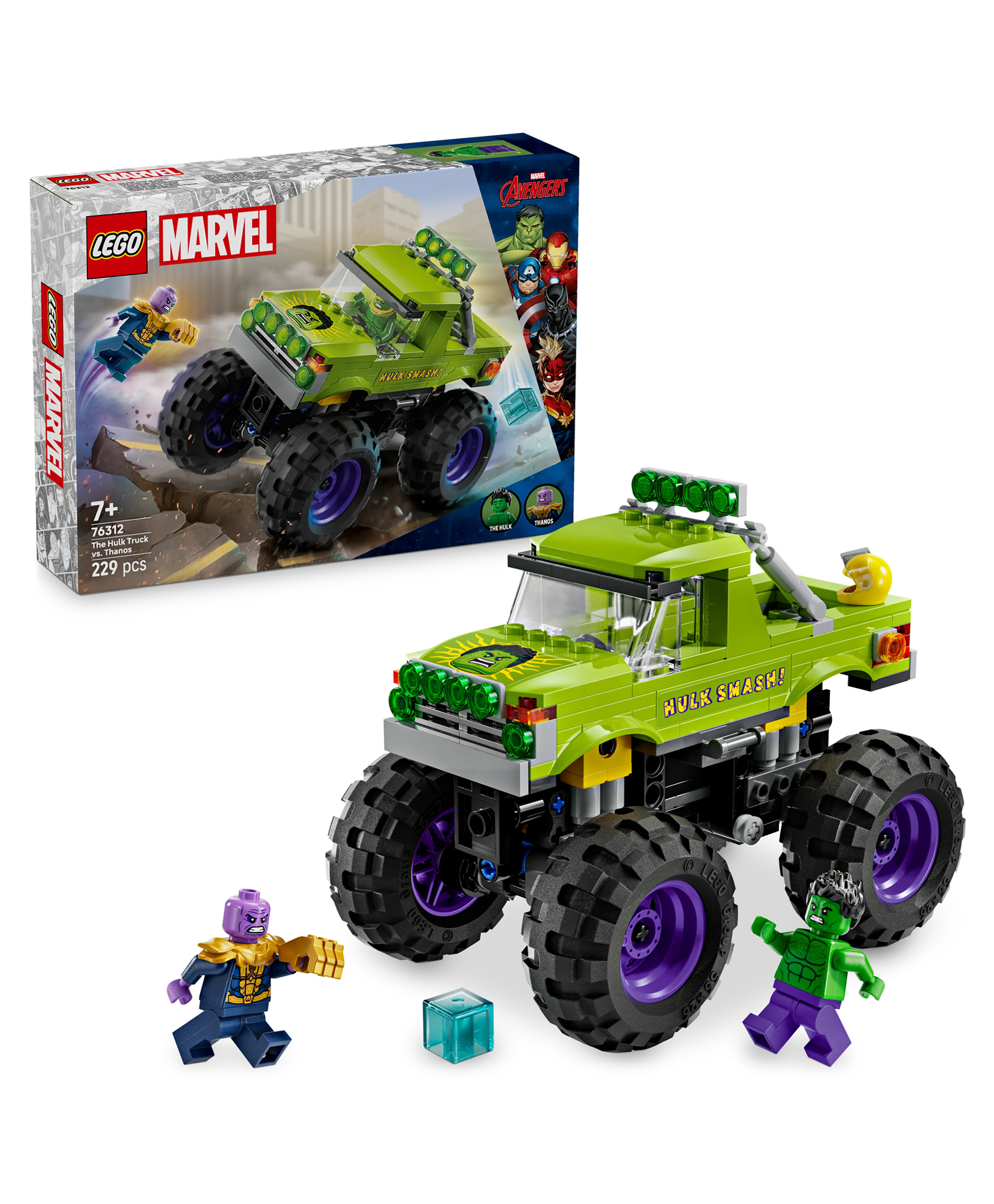 LEGO Marvel The Hulk Truck vs. Thanos Super Hero Building Toy Vehicle 229 Pieces - 76312-image-43