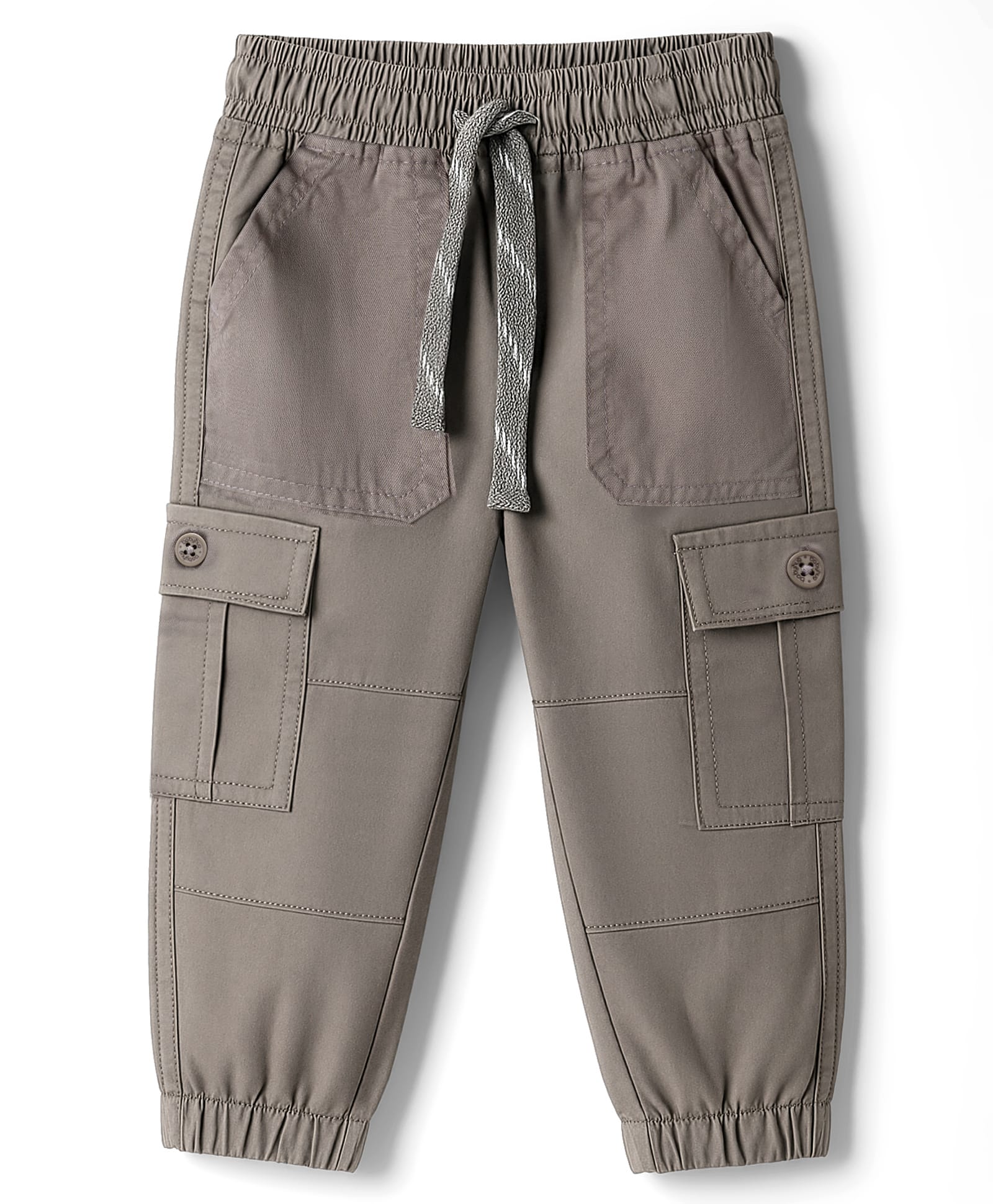 Babyhug Twill Woven Full Length Solid Colour Trouser With Stretch - Grey-picture-16