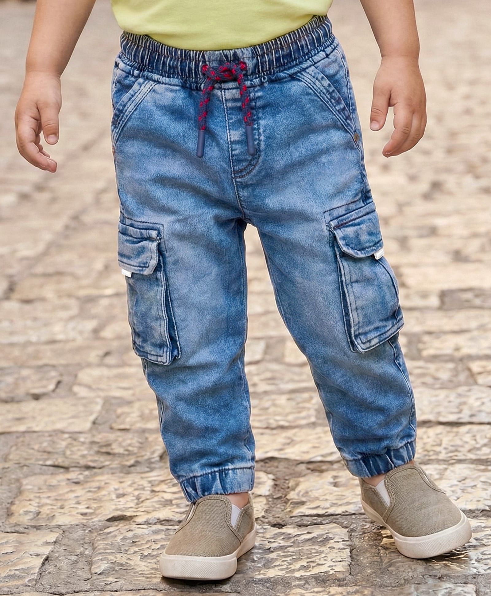 Babyhug Denim Full Length Washed Jeans With Stretch - Navy Blue-picture-21