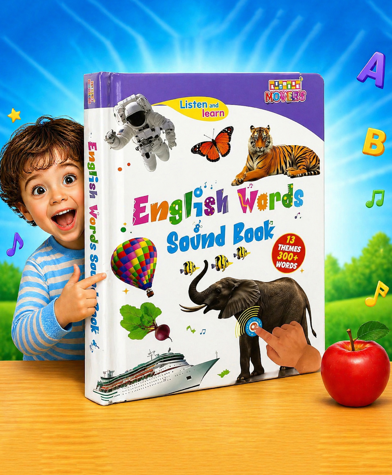 NHR Interactive Learning Sound Book for Kids English Language, 300+ Words, 13 Themes, Music & Phonics | Study & Test Mode | Educational Toy for 2+ Years-image-21