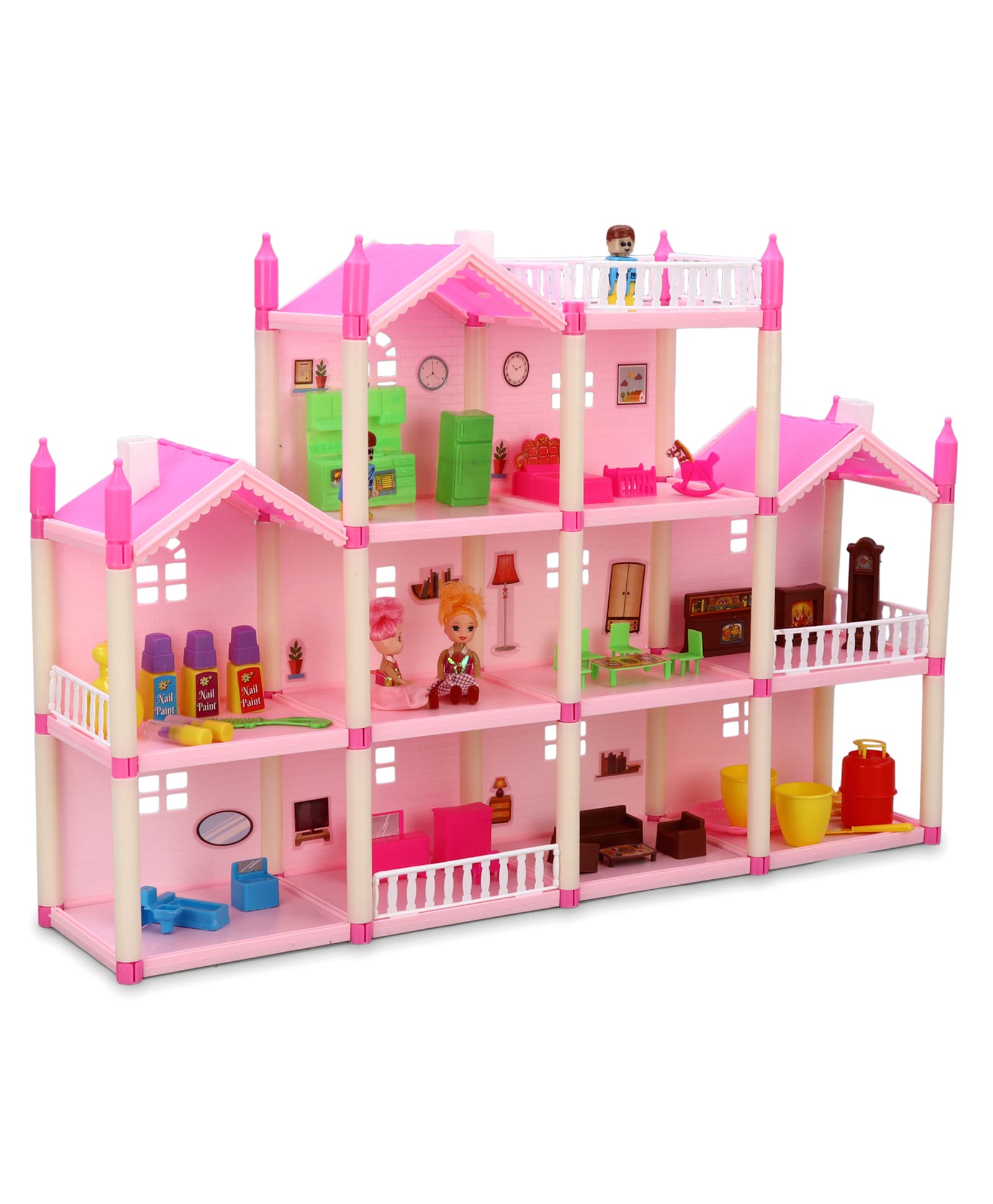 Mamma Mia Lovely Doll House 201 Pieces - Pink