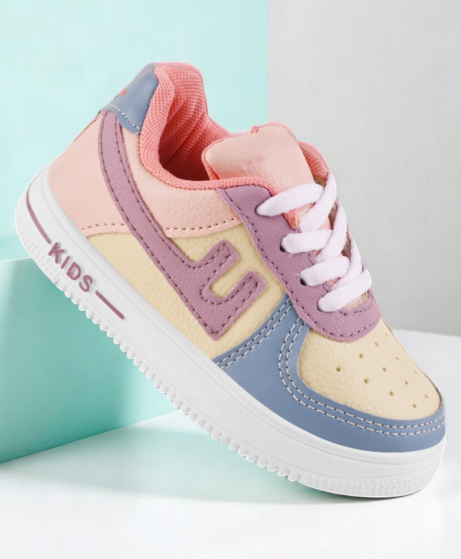 Lil Lollipop Colour Blocked Lace Up Shoes - Blue-picture-25