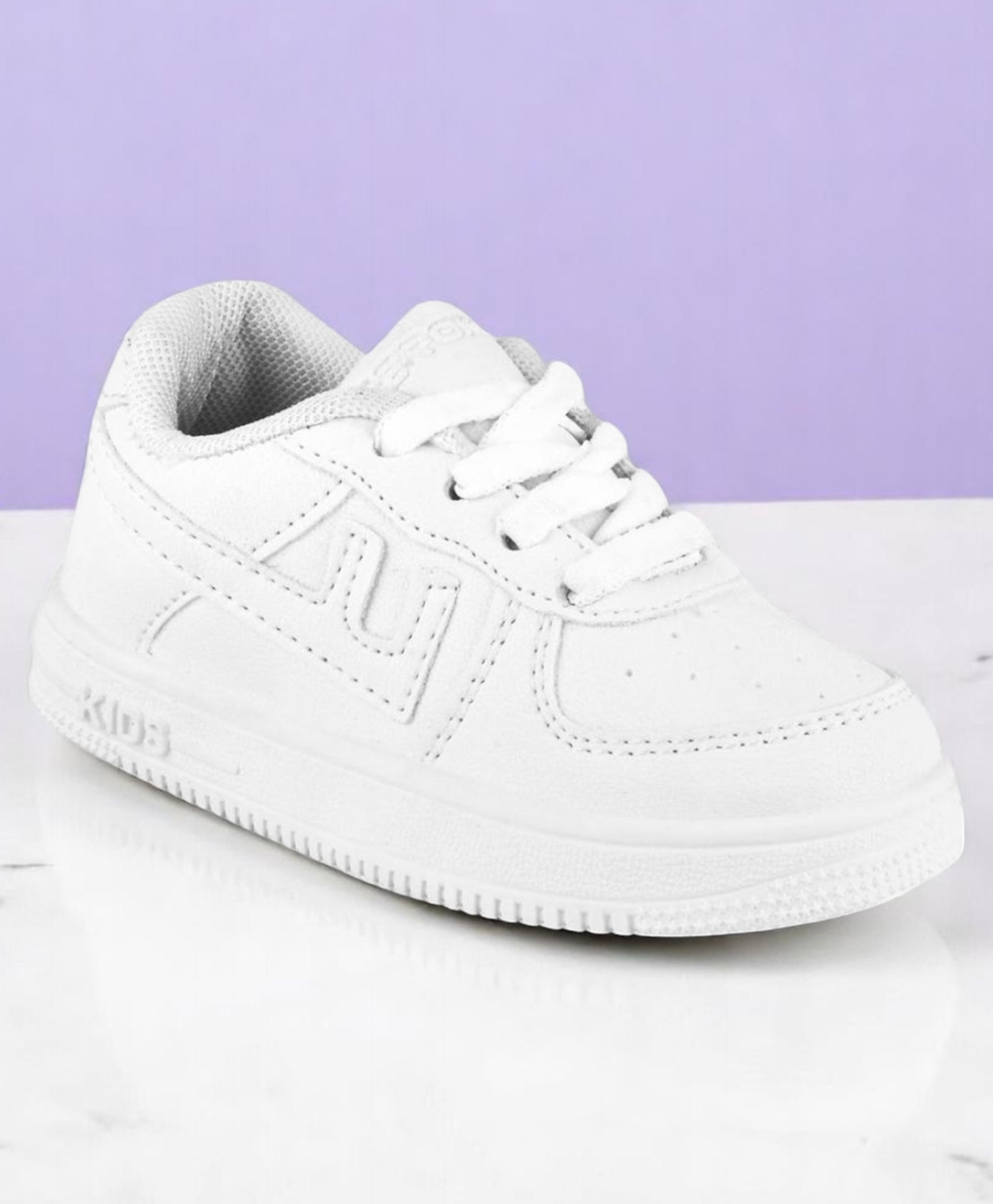 Lil Lollipop Solid Lace Up Shoes - White-picture-19