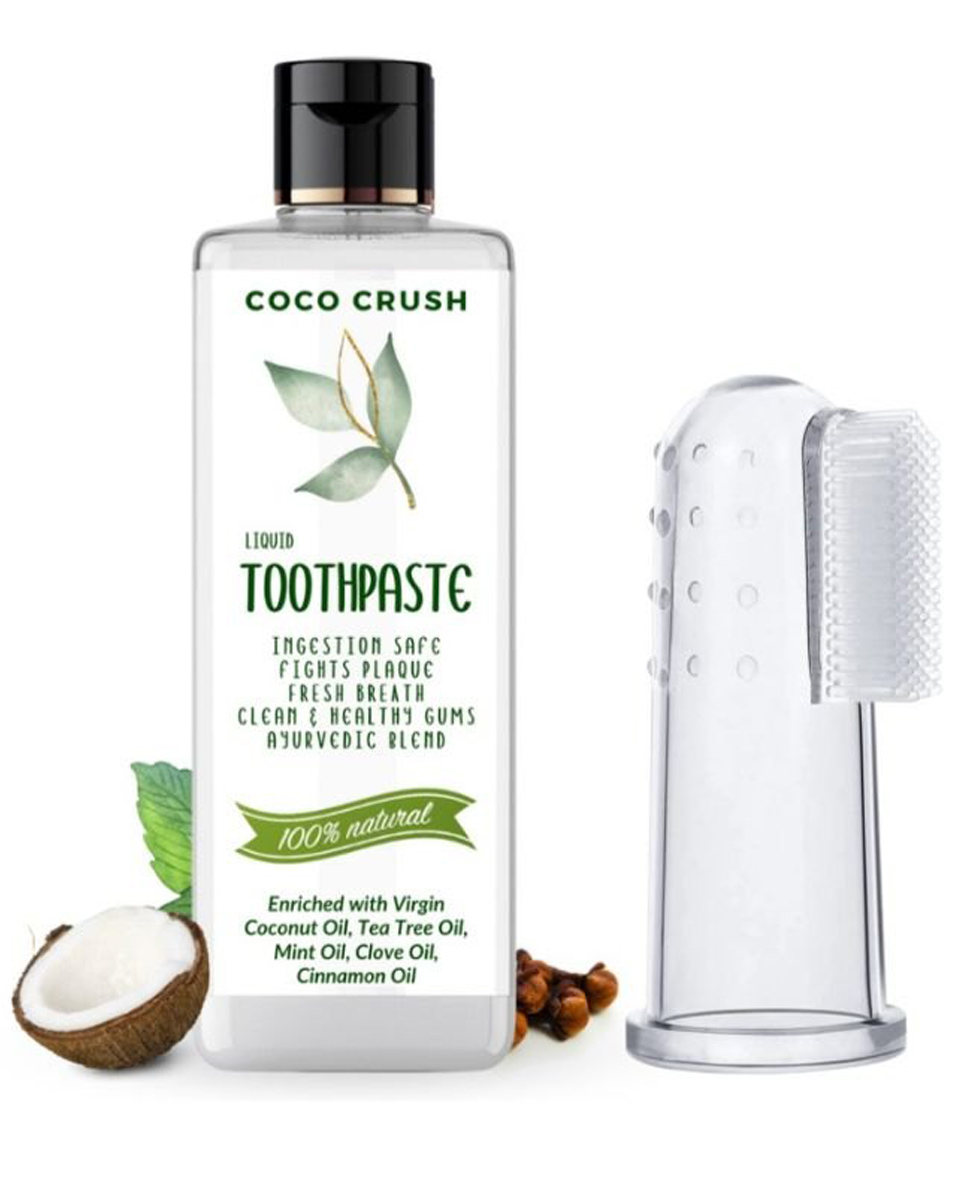 Coco Crush 100% Natural Liquid Toothpaste & Finger toothbrush-50ml-image-10