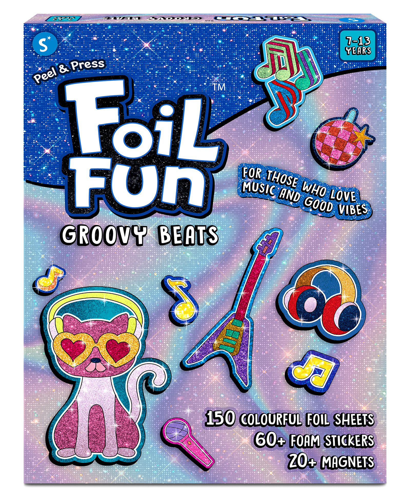Skillmatics Foil Fun - Groovy Beats, 20+ DIY Foil Art Magnets, Mess-Free Craft Kit, 60+ Foam Stickers, Creative Activity for Kids, Tweens, Teens (Ages 7-13), Adults, Gifts, Travel, Party Favour-picture-35