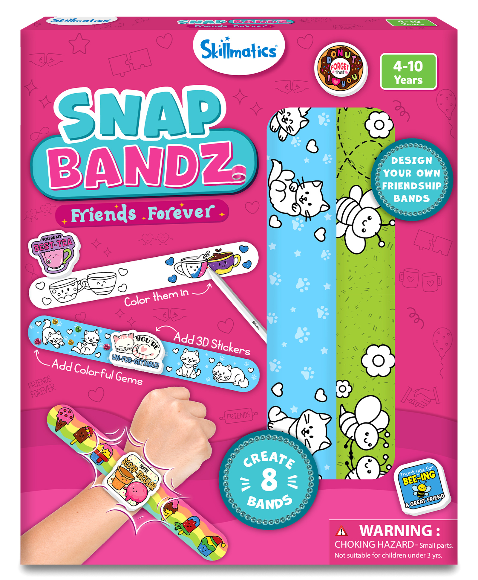 Skillmatics Craft Activity - Snap Bandz, Friendship Bands, DIY Art & Craft Activity, Mess-Free, Creative Kit, 8 Bands (8.6"), Gifts for Girls & Boys Ages 4 to 10-picture-36