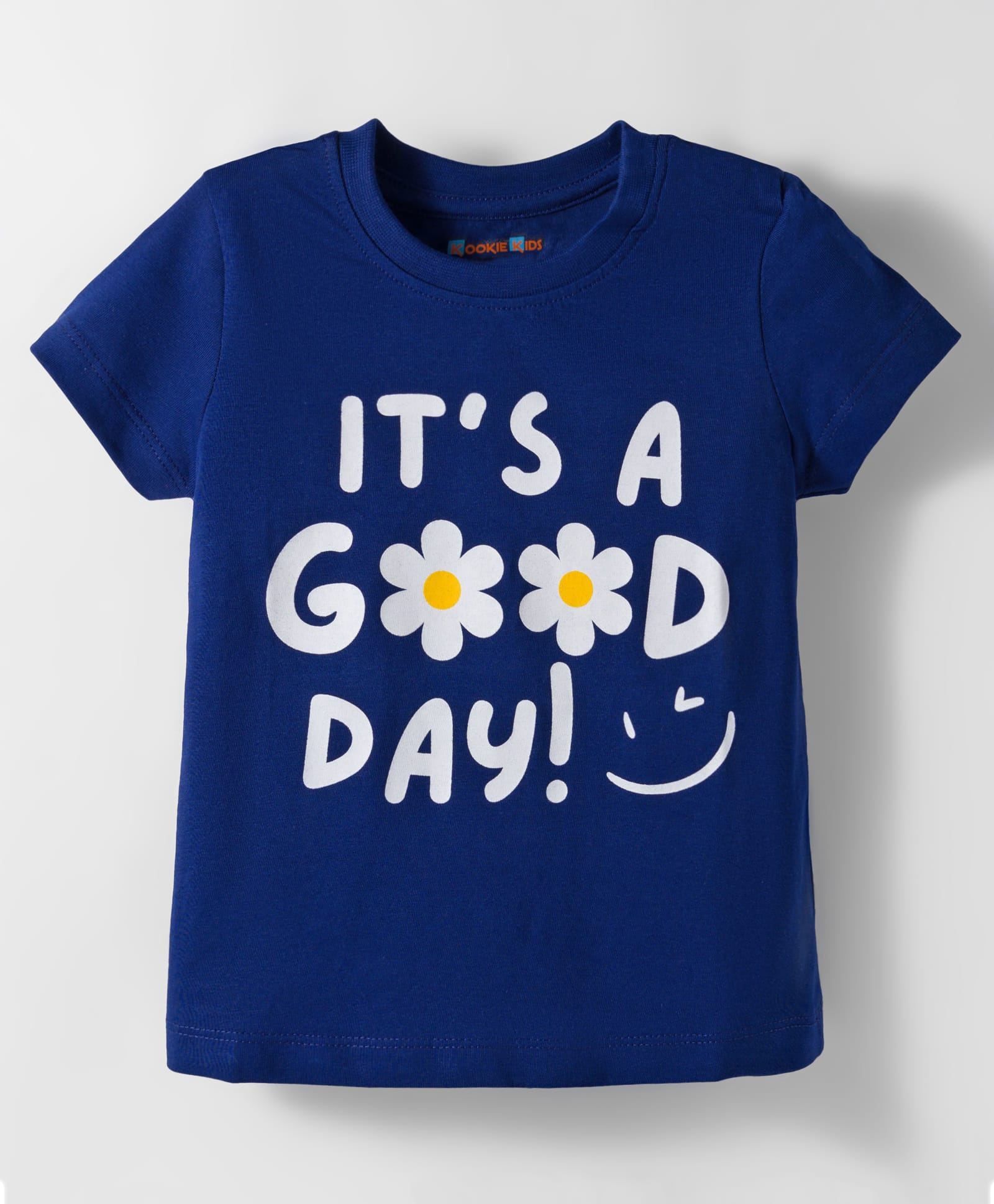 kookie kids india Kookie Kids Single Jersey Knit Half Sleeves T-Shirt with Text Graphic - Navy Blue-picture-14